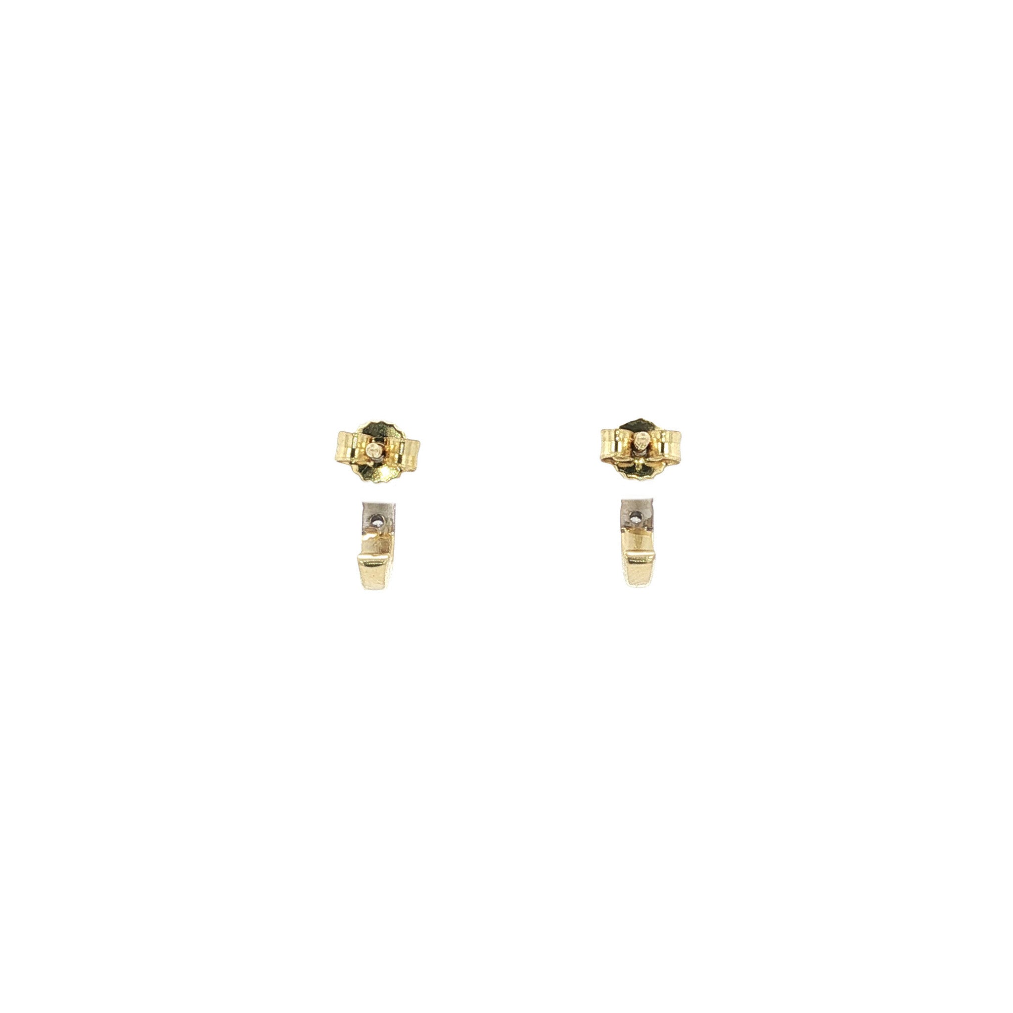 Gold stud earrings with diamond 14 karat
