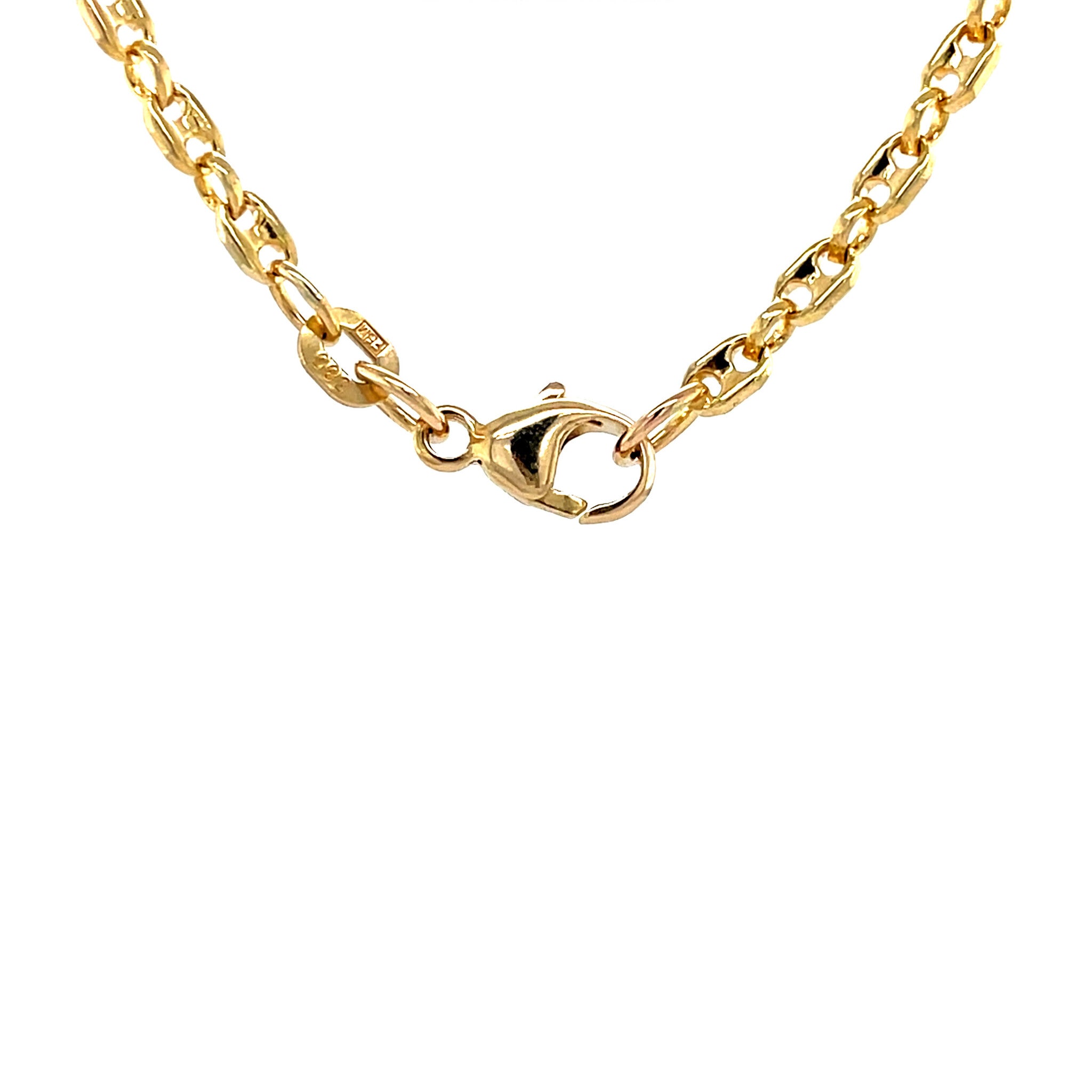 Gold double anchor necklace 50 cm 14 karat