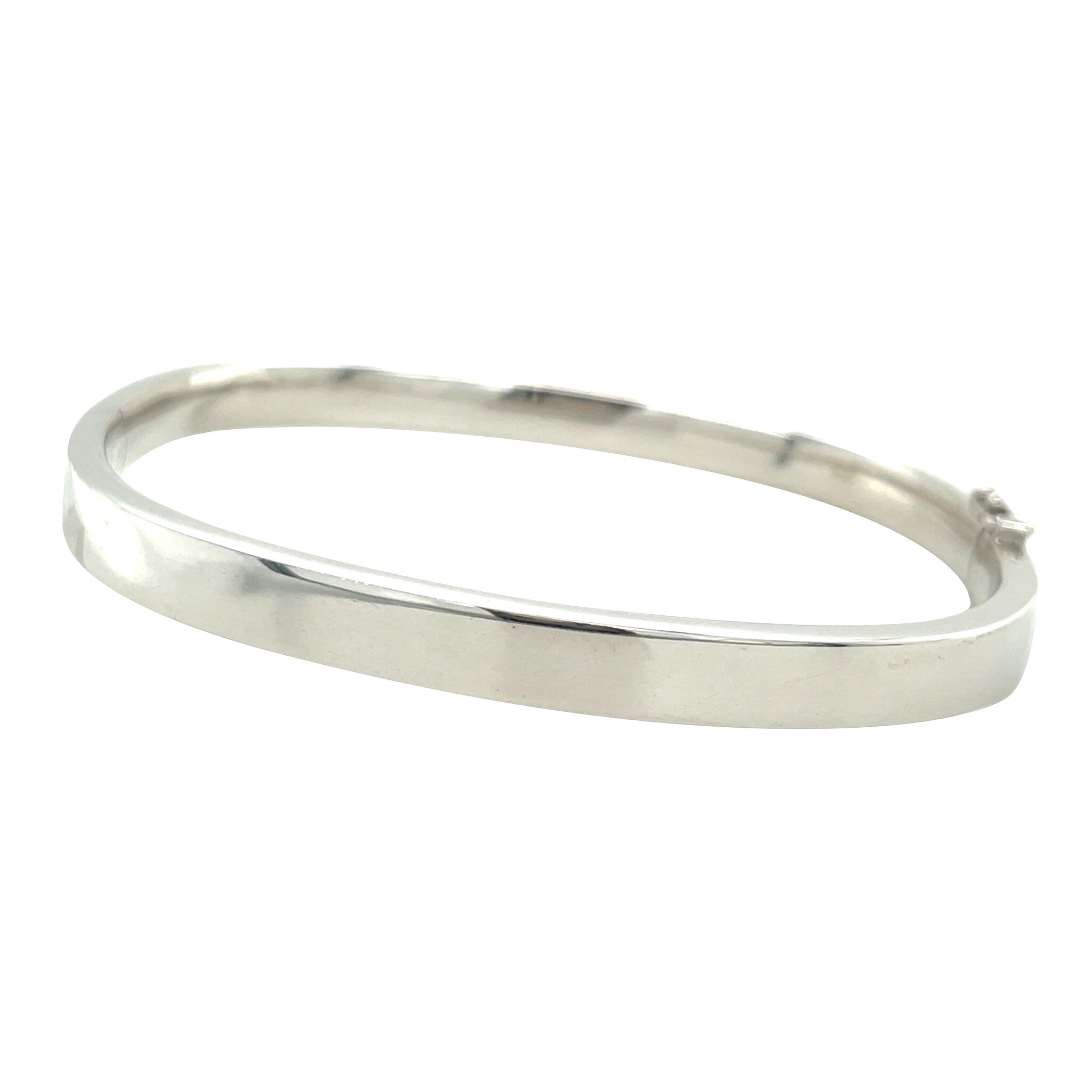 White gold smooth bangle 14 karat