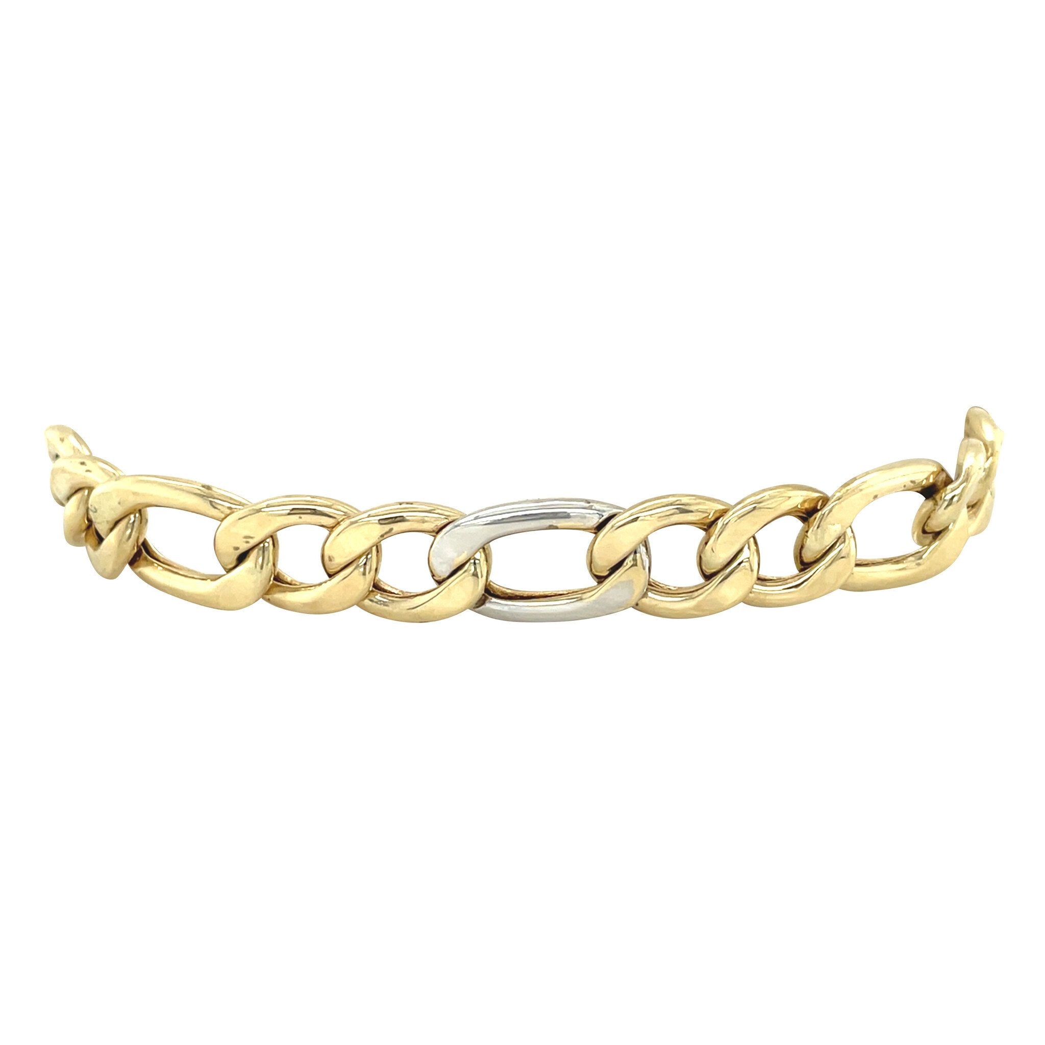 Gold Figaro bracelet 19.5 cm 14 karat