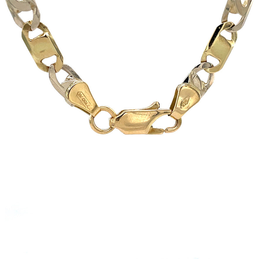 Gold hawk's-eye necklace 53 cm 18 karat