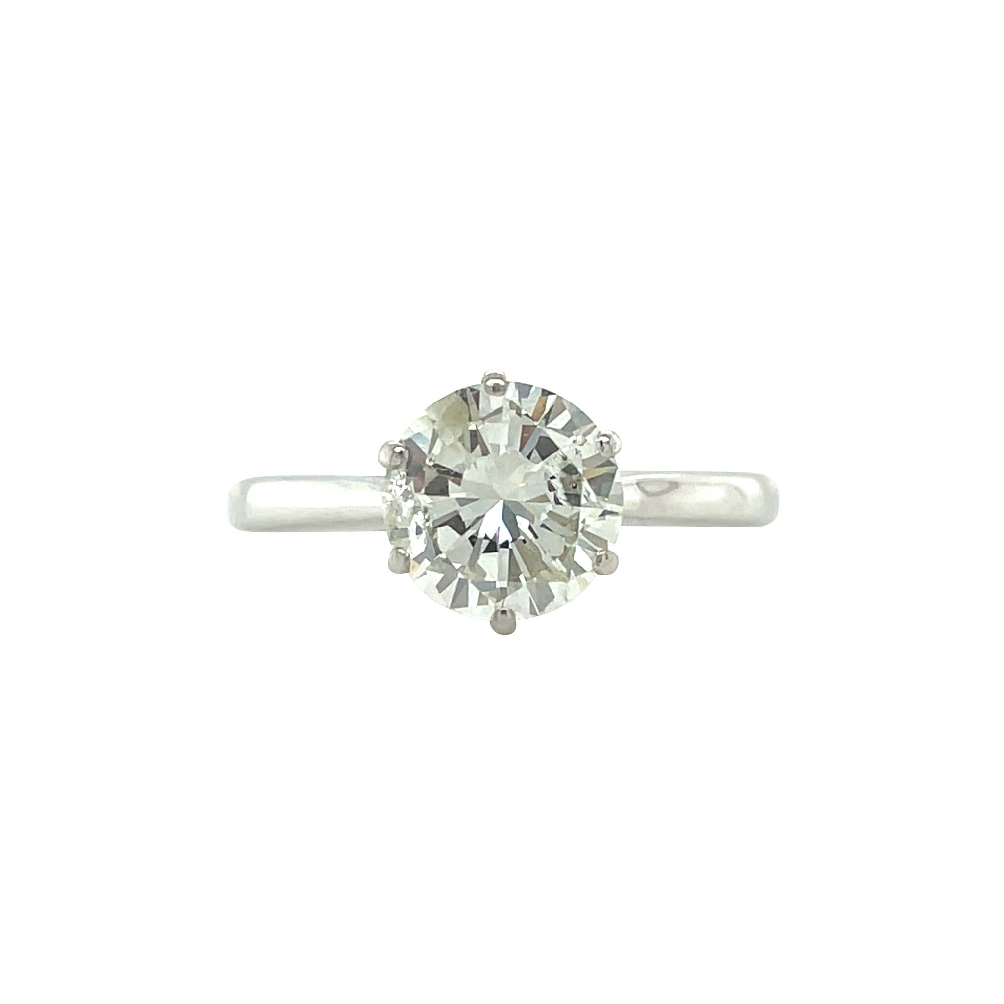 White gold solitaire ring with diamond 1.76ct. 18 karat