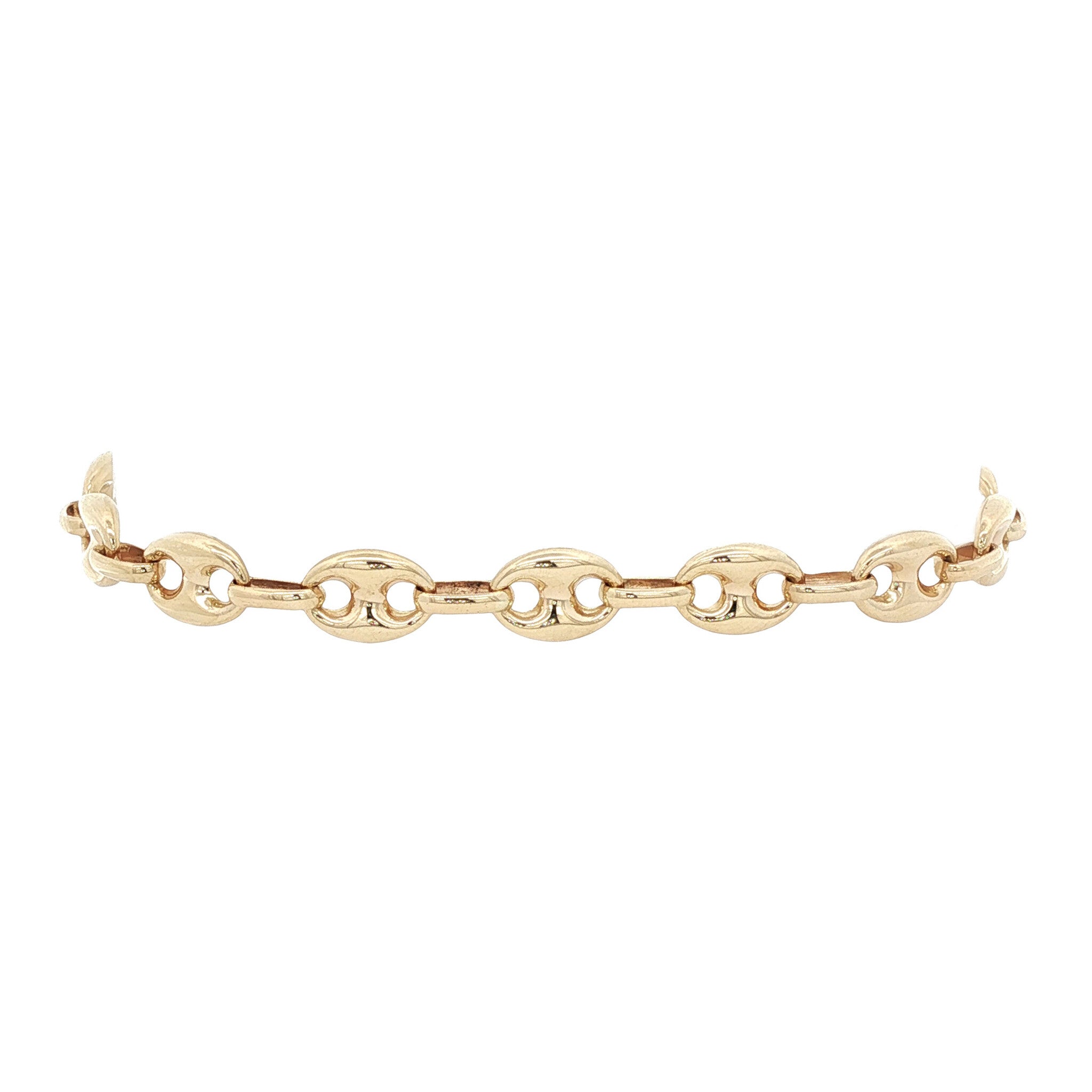Gouden koffiebonen armband 19 cm 14 karaat