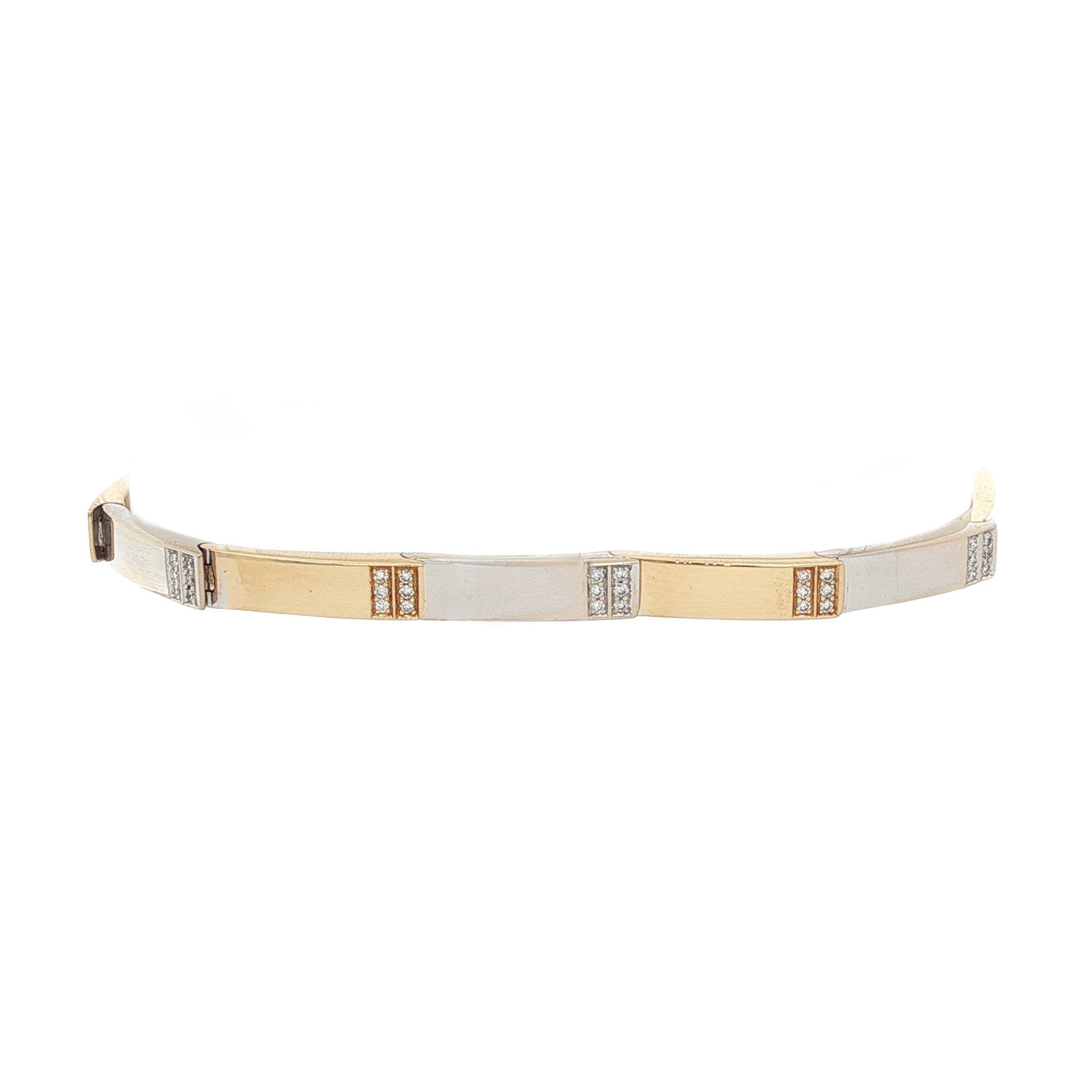 Gold bracelet with diamond, 18.5 cm, 18 karat