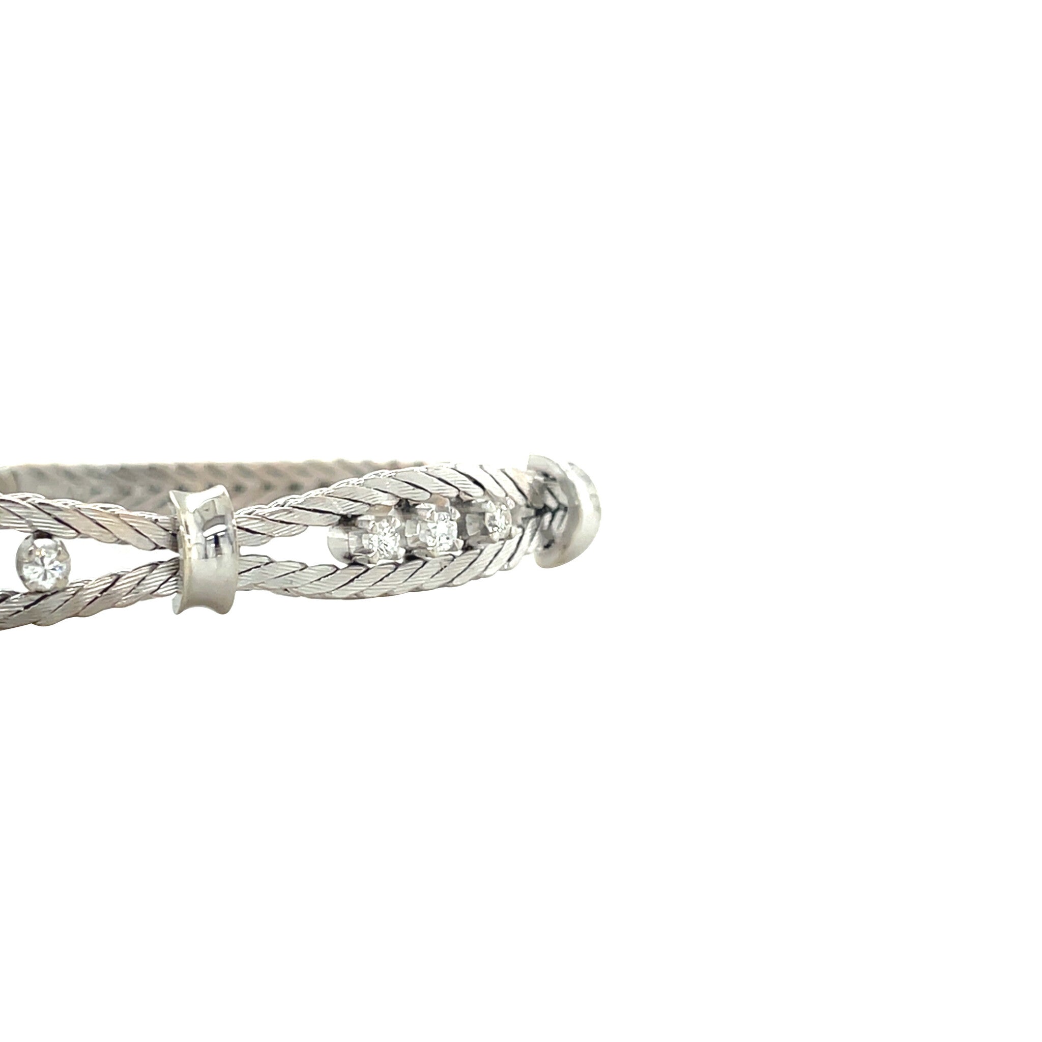 White gold bracelet with diamond 18.5 cm 14 karat