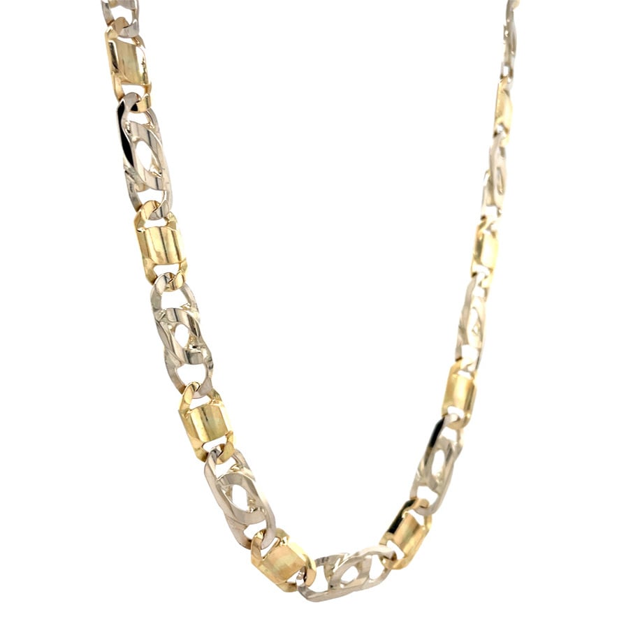 Golden hawk's eye necklace 61 cm 18 karat