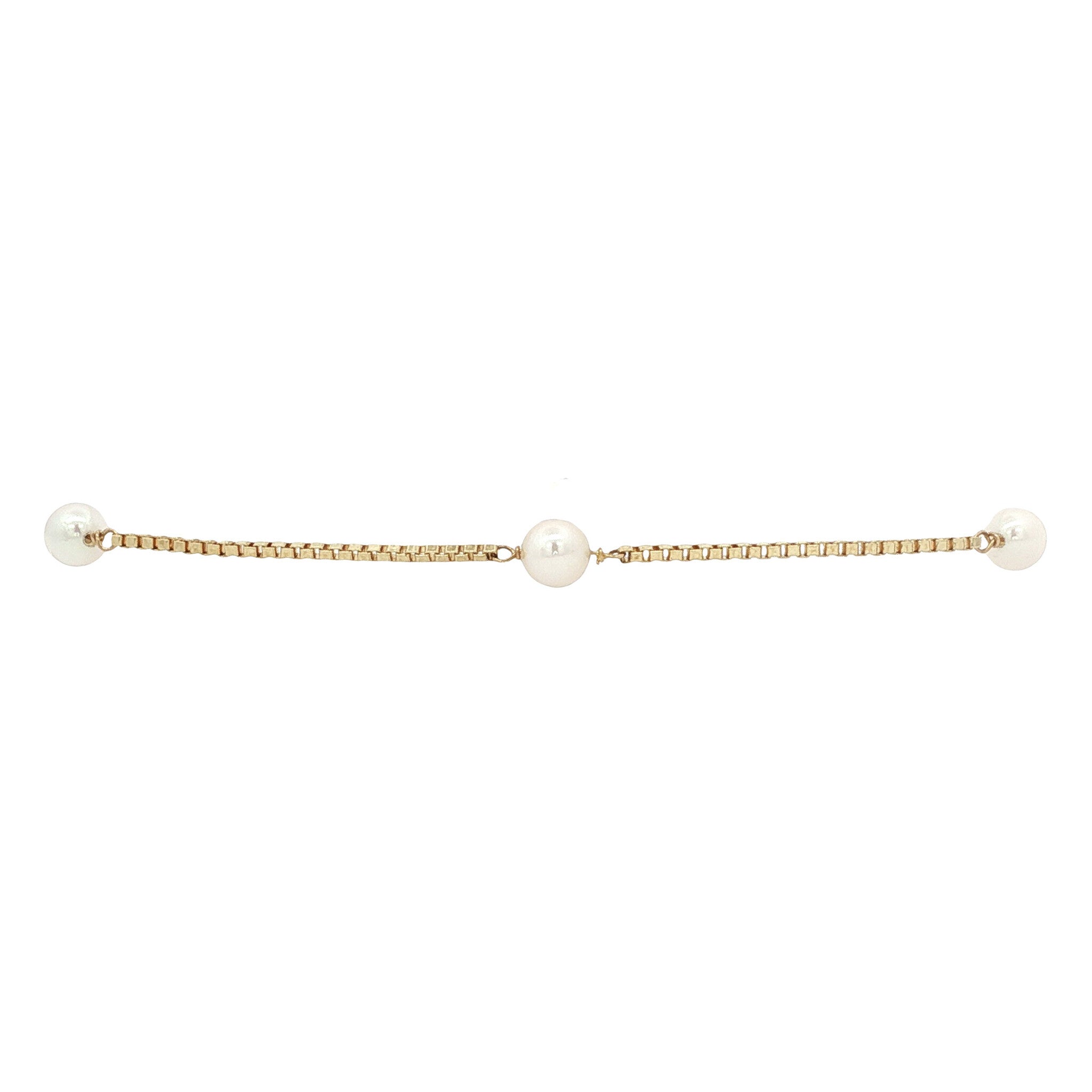 Gouden armband met parels 14 karaat