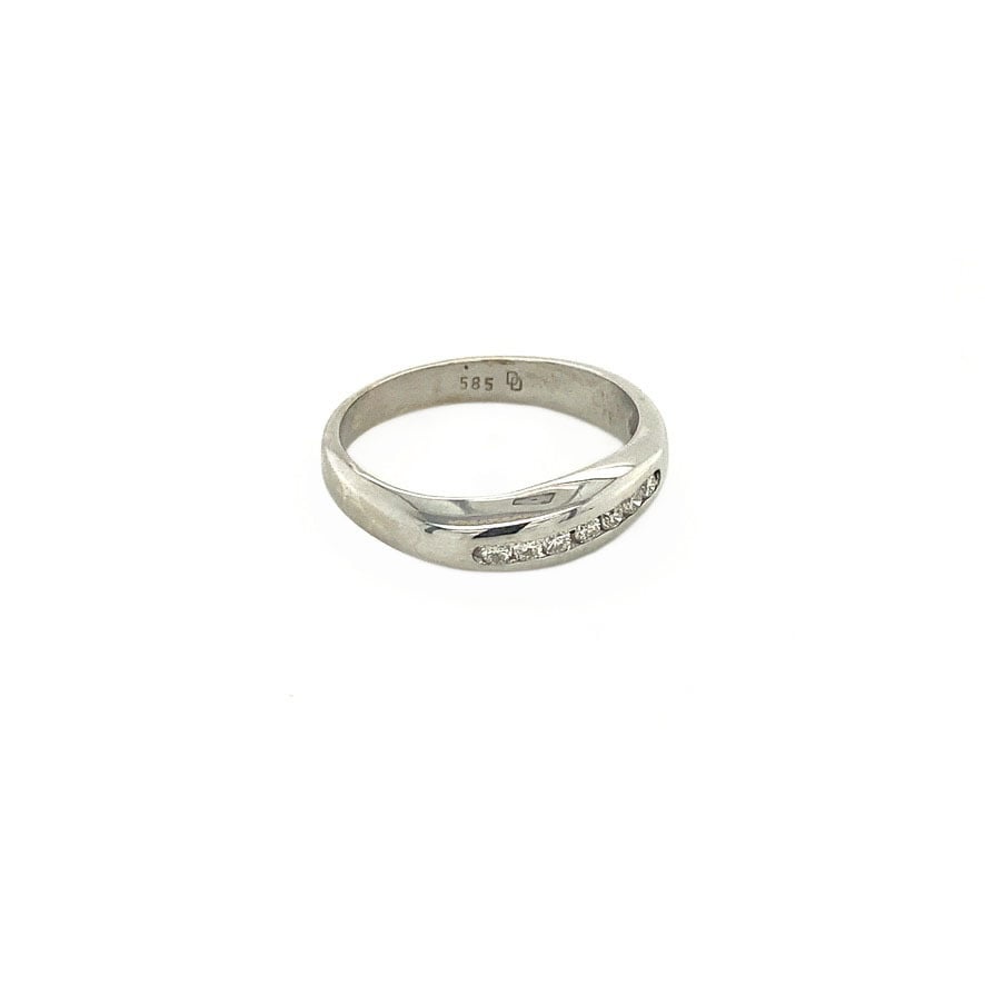 White gold ring with diamond 14 kt