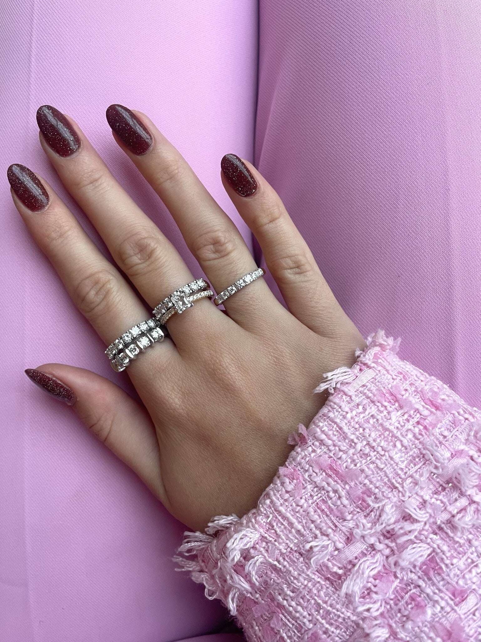 Witgouden memoire ring met diamant 14 karaat* nieuw