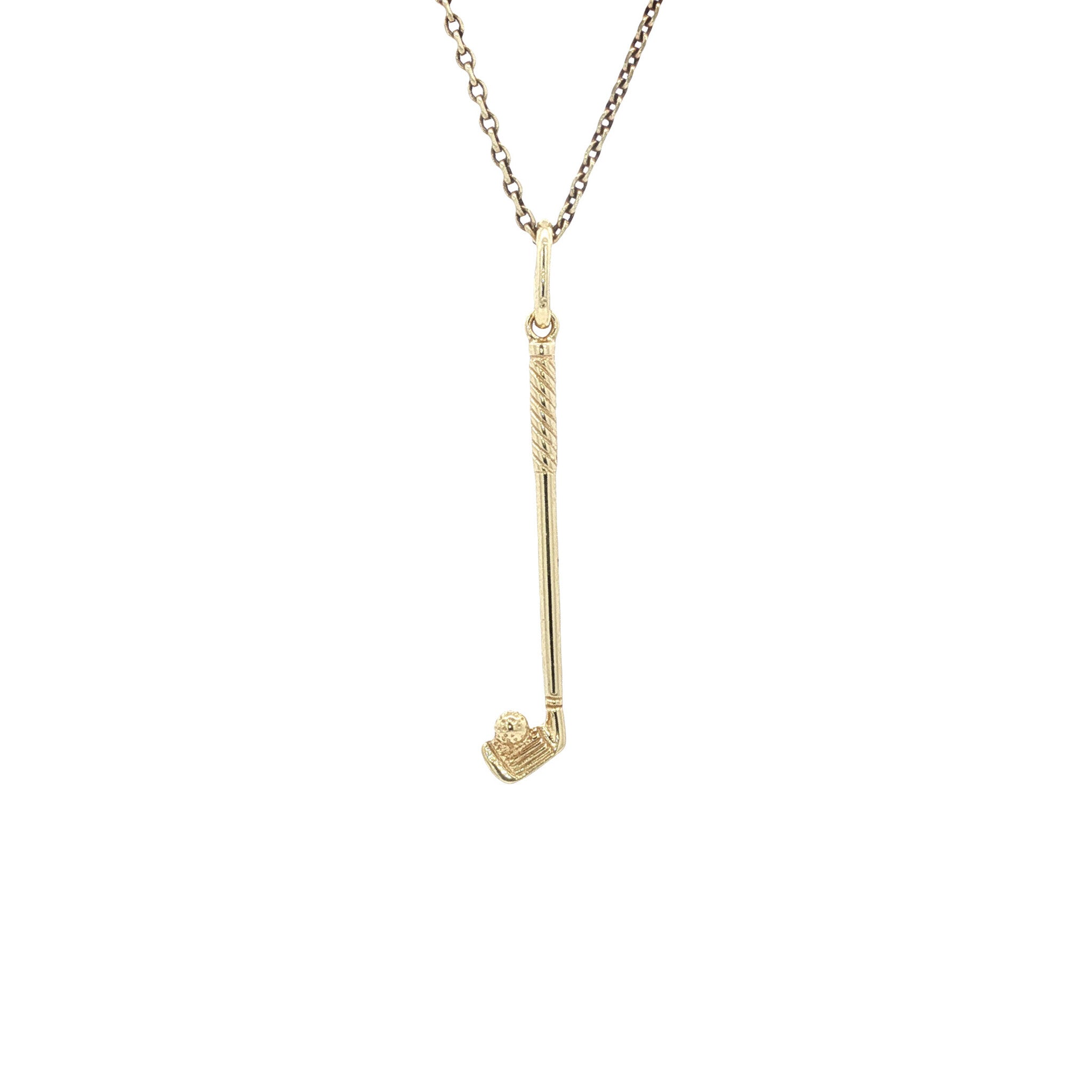 Gold pendant hockey stick 14 karat