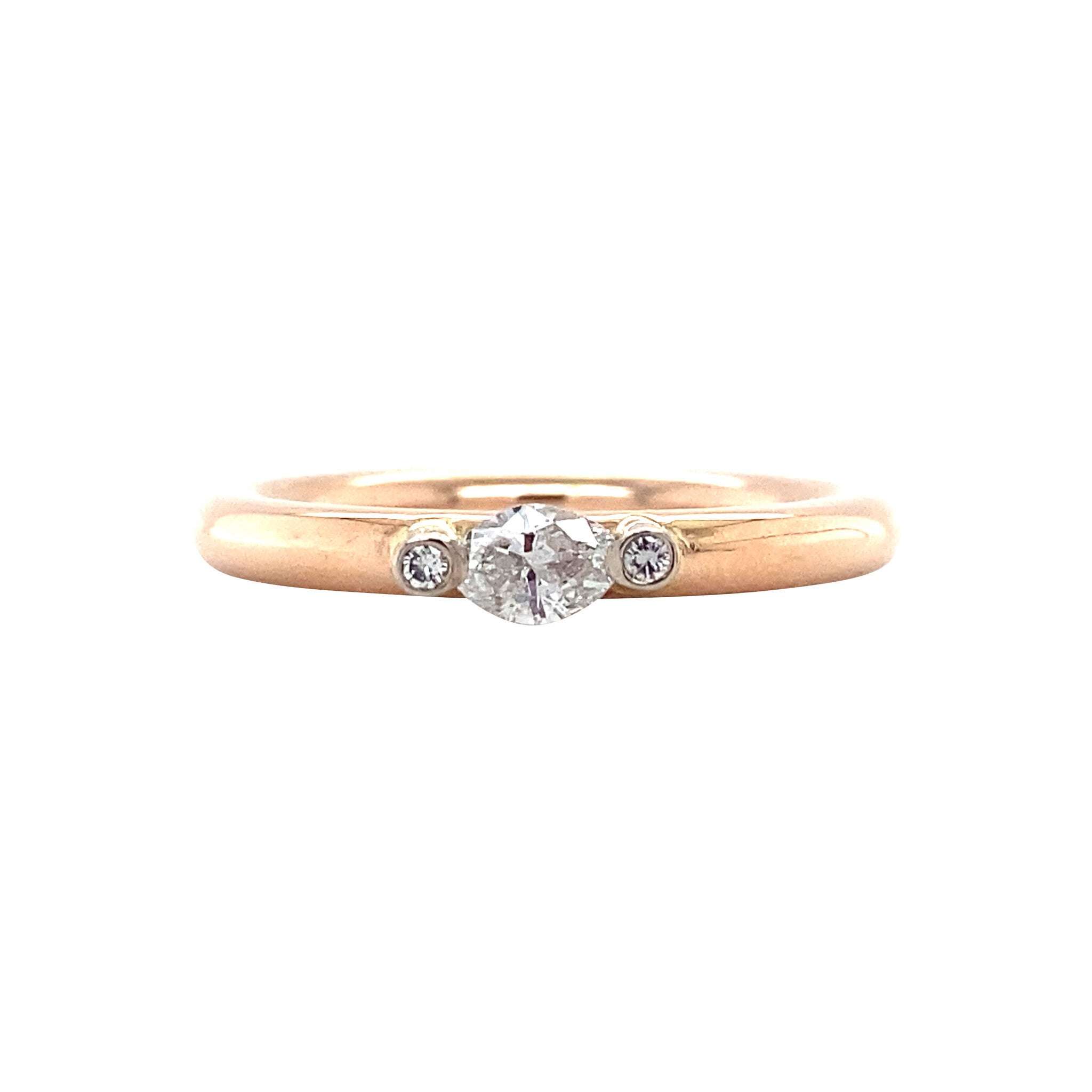 Rose gold ring with diamond 14 kt