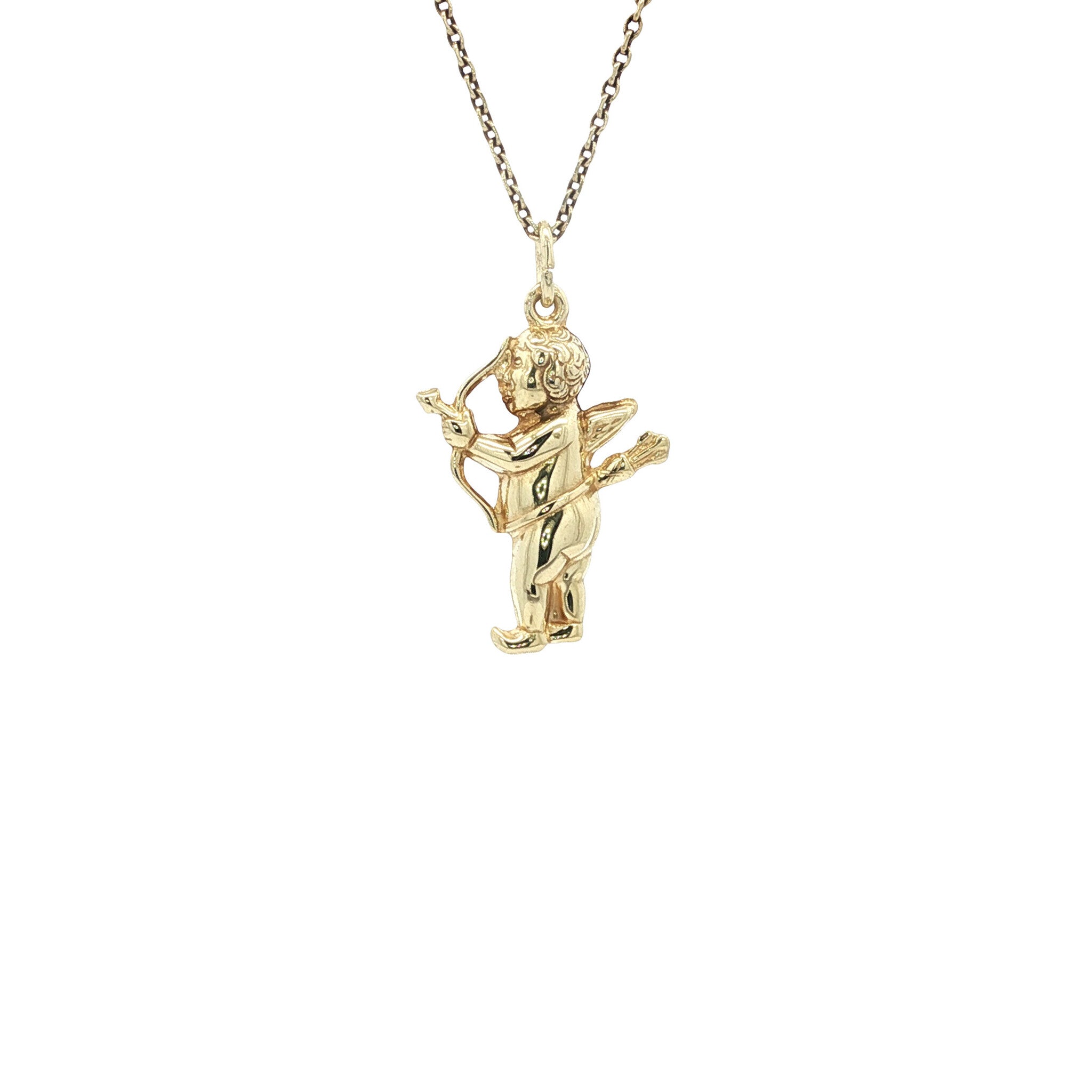 Golden pendant Cupid 14 karat