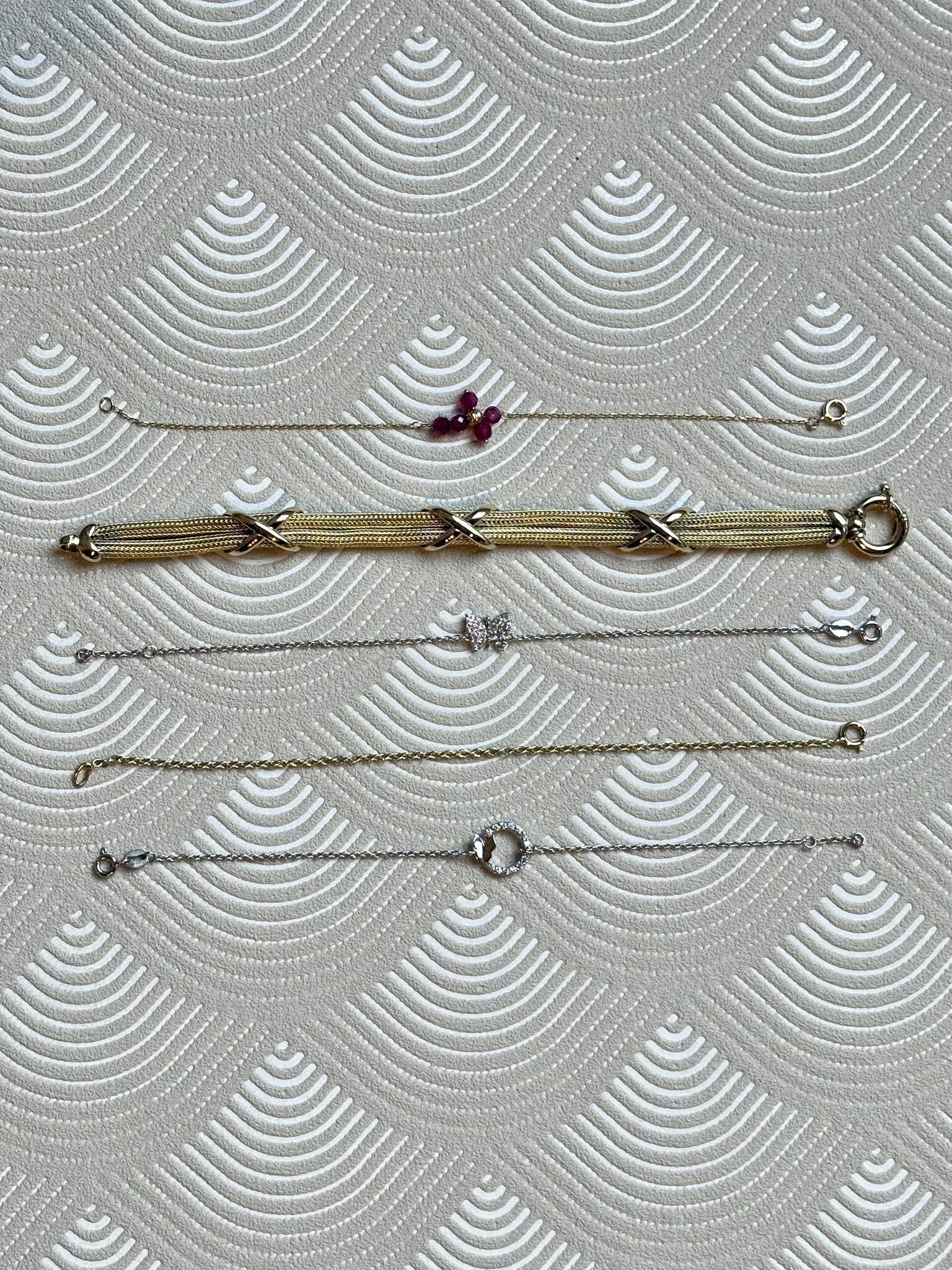 White gold bracelet with zirconia 17-18.5 cm 18 karat