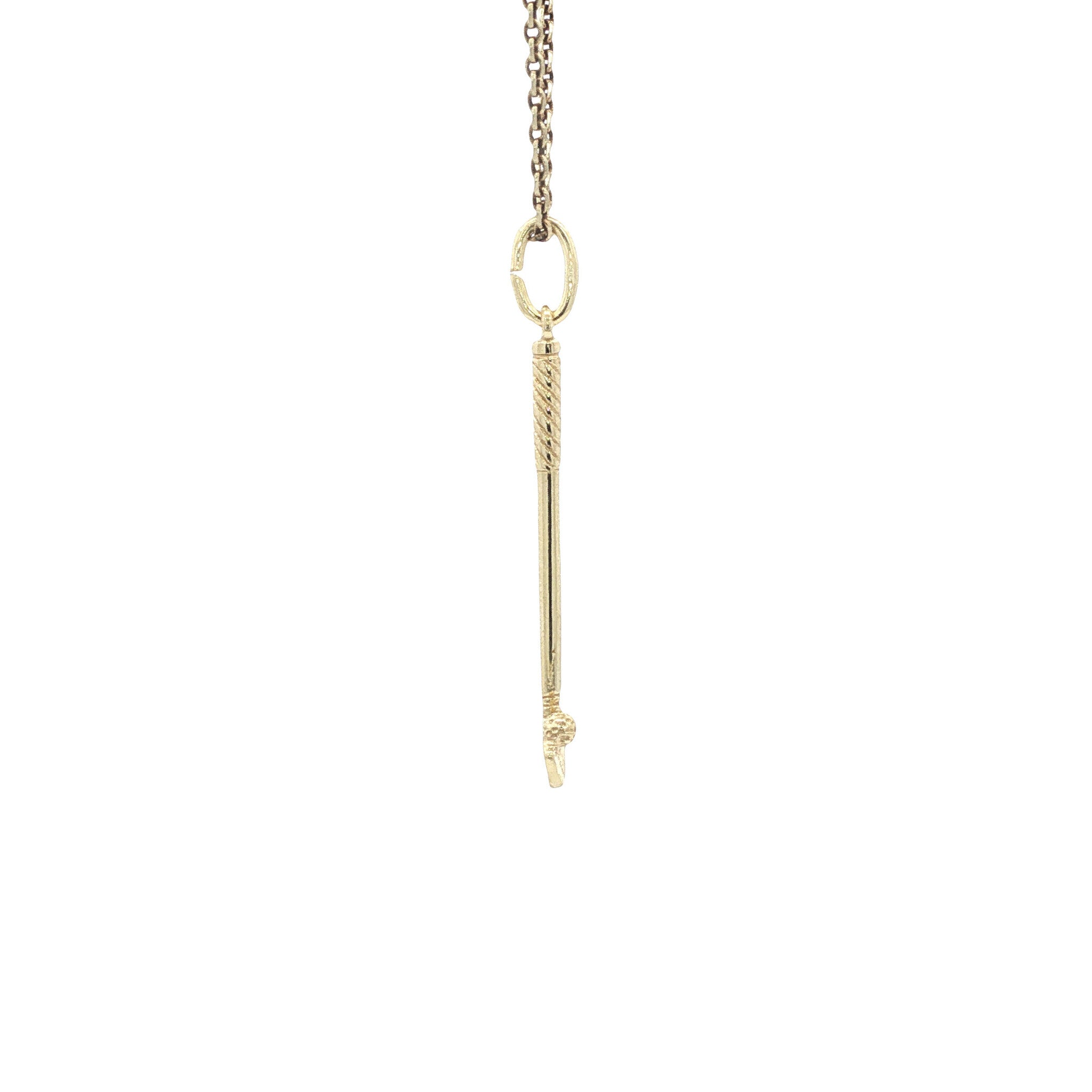Gouden hanger hockeystick 14 karaat
