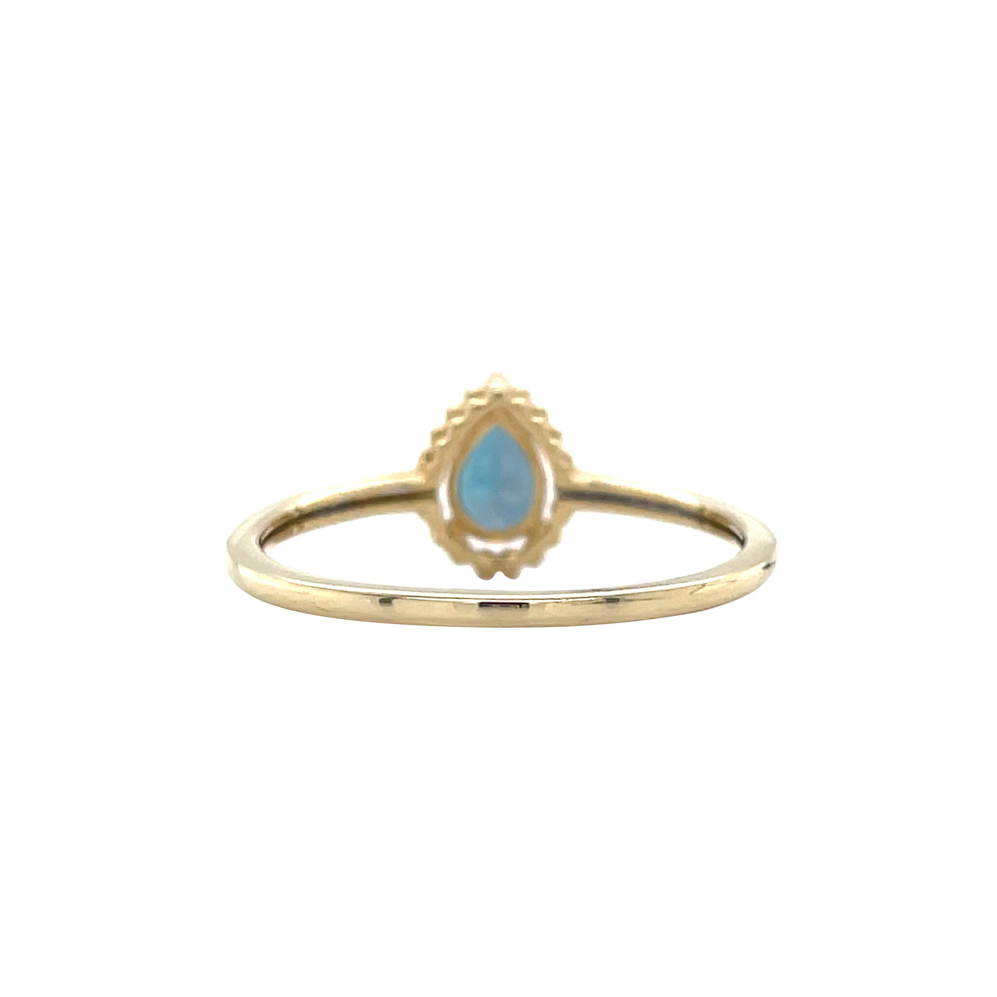 Yellow gold fantasy ring with topaz and diamond 14 kt