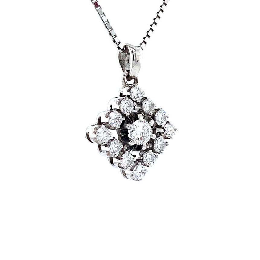 White gold pendant with diamond 14 karat