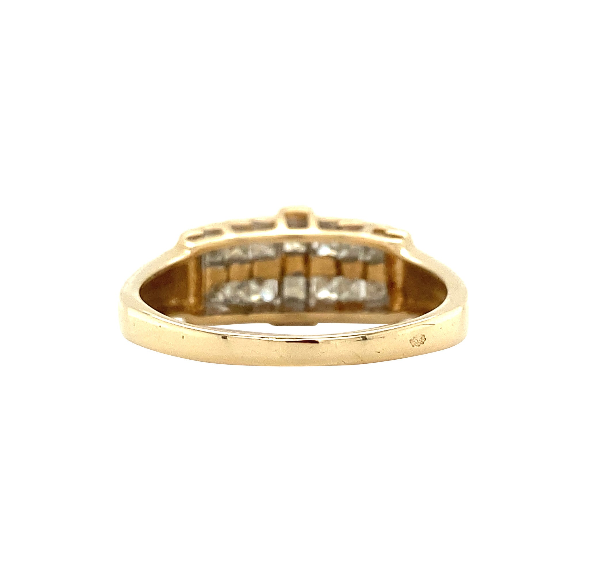 Gold step ring with diamond 14 karat