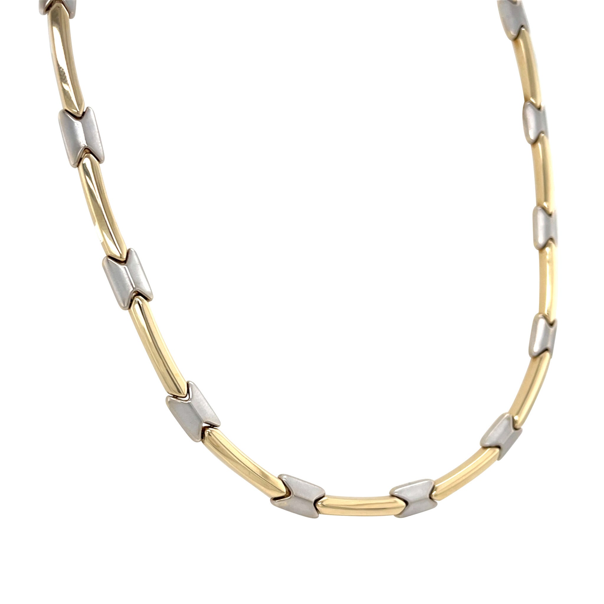 Gold choker bicolour 45 cm 14 karat