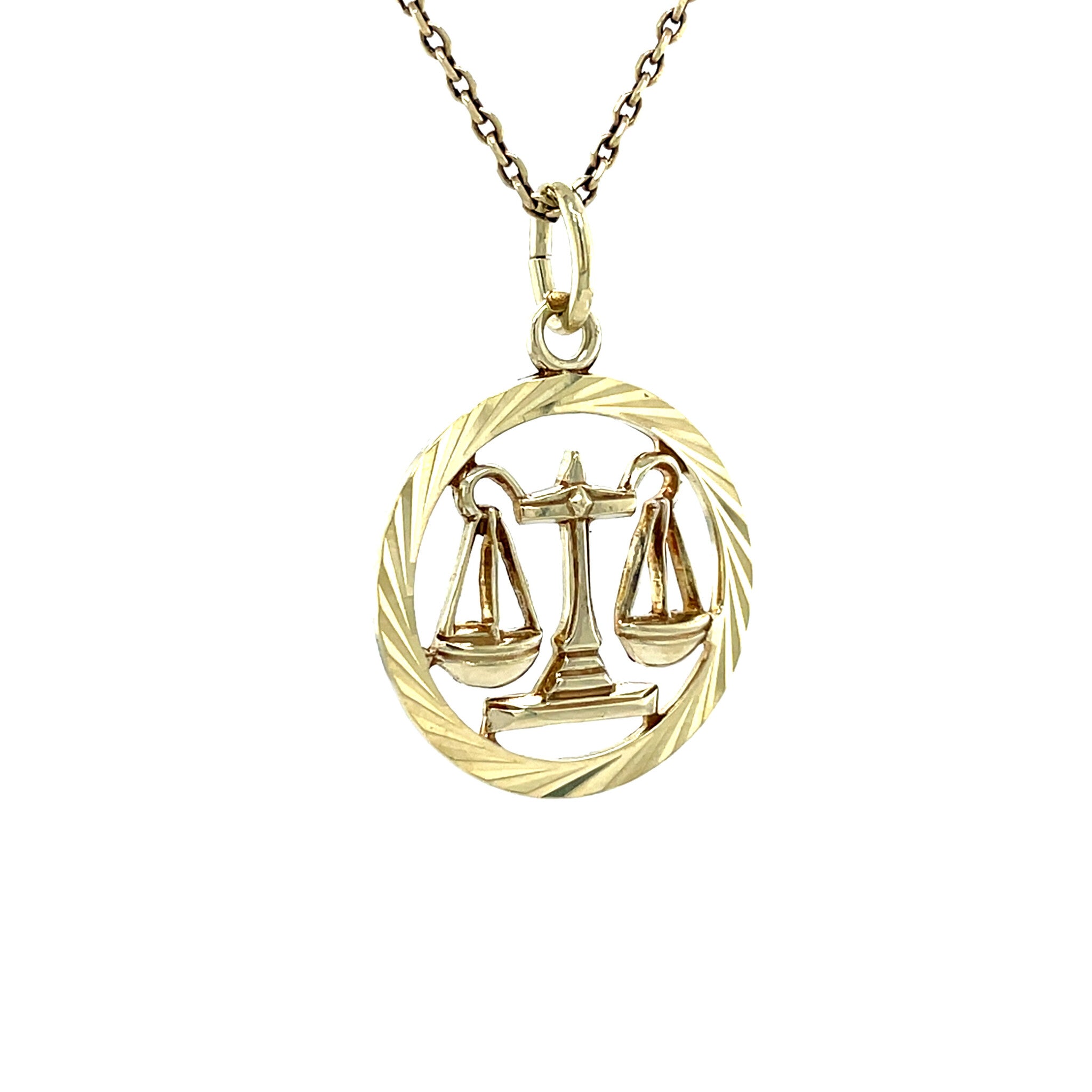 Gold scales pendant 14 karat