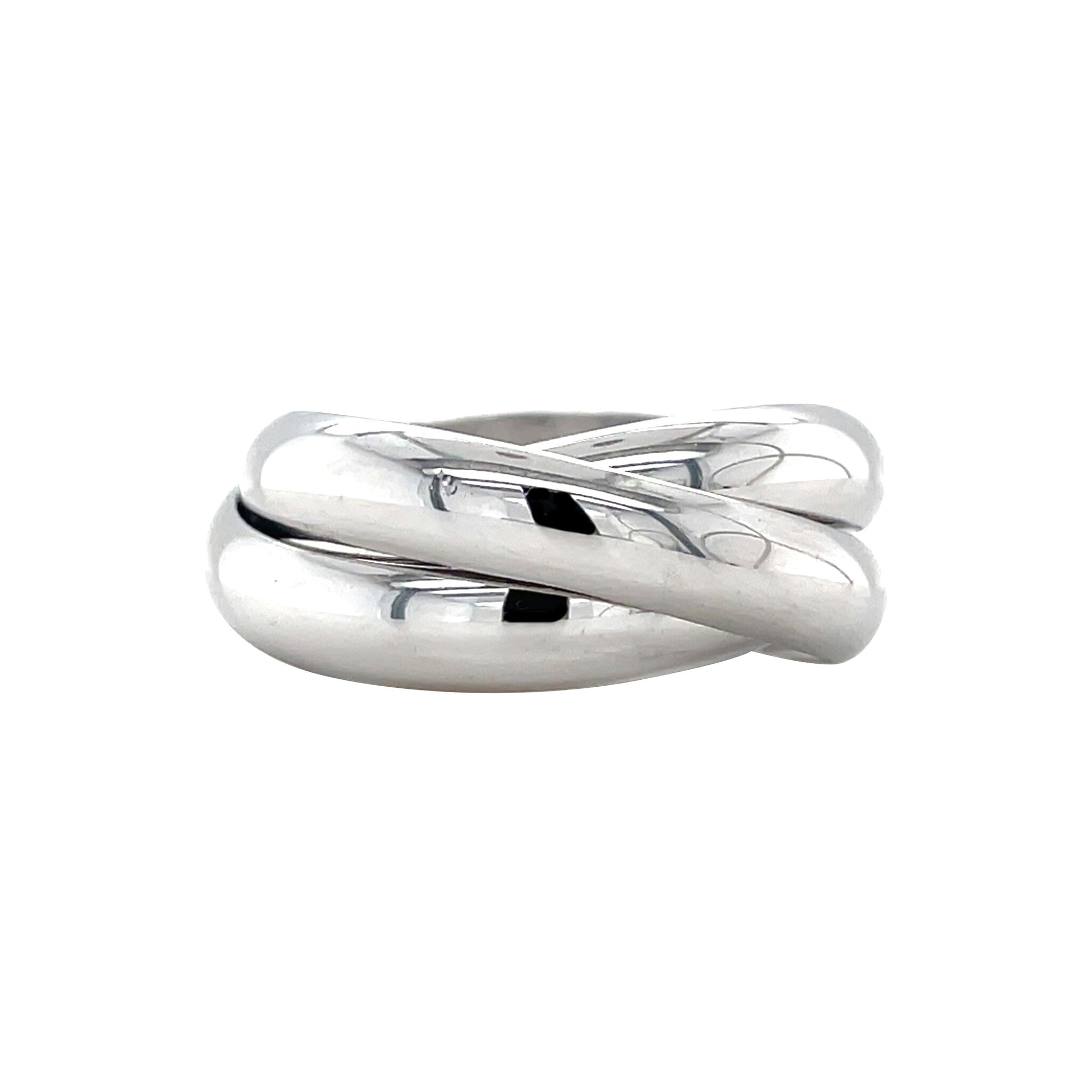 White gold trinity ring 18 kt