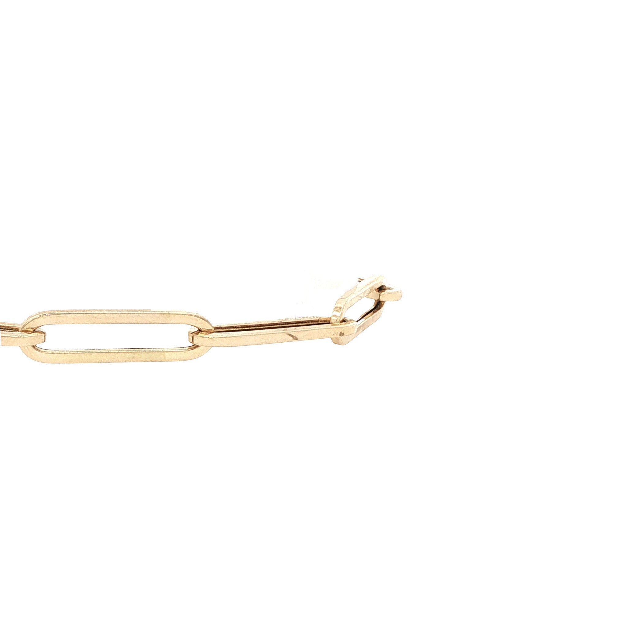 14 karat gold paperclip bracelet, 19 cm