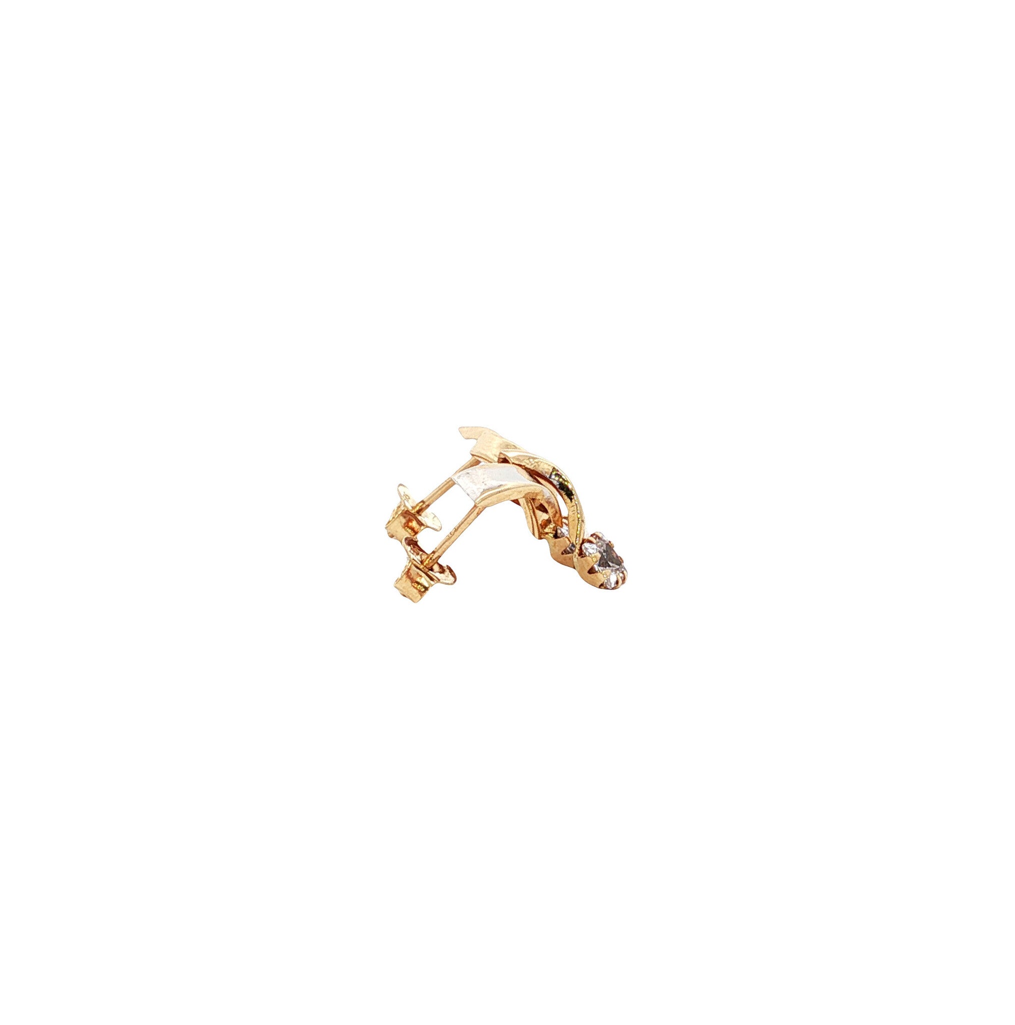 Gold stud earrings with zirconia 14 karat
