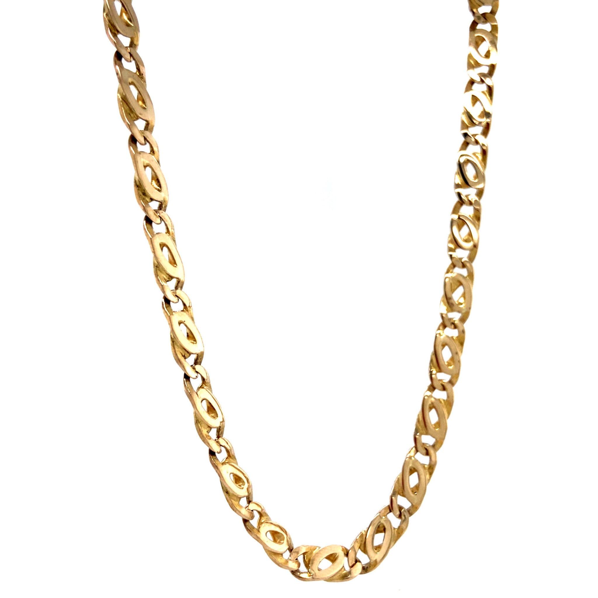 Gold men's necklace hawk's-eye 63.5 cm 14 karat