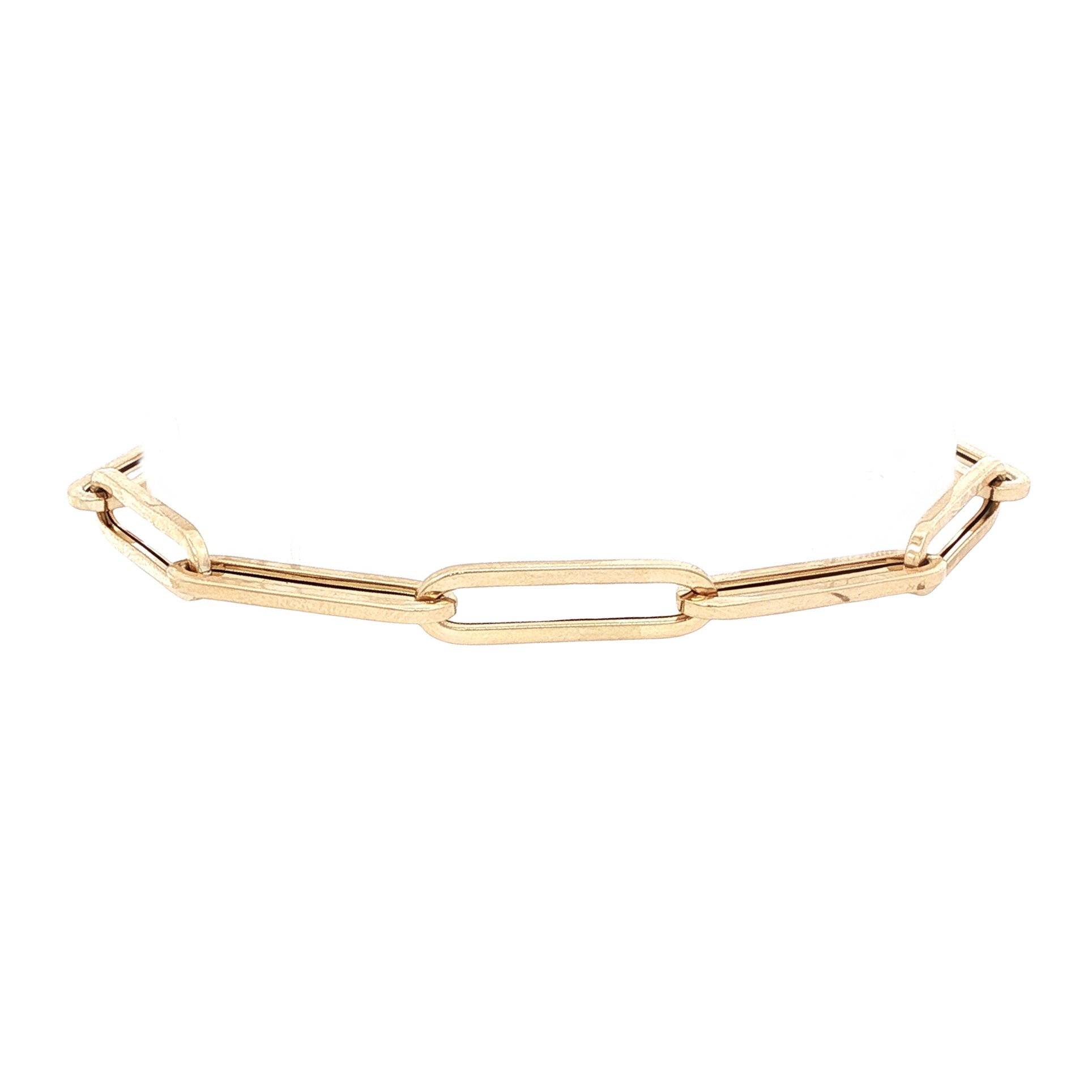 Gouden paperclip armband 19 cm 14 karaat