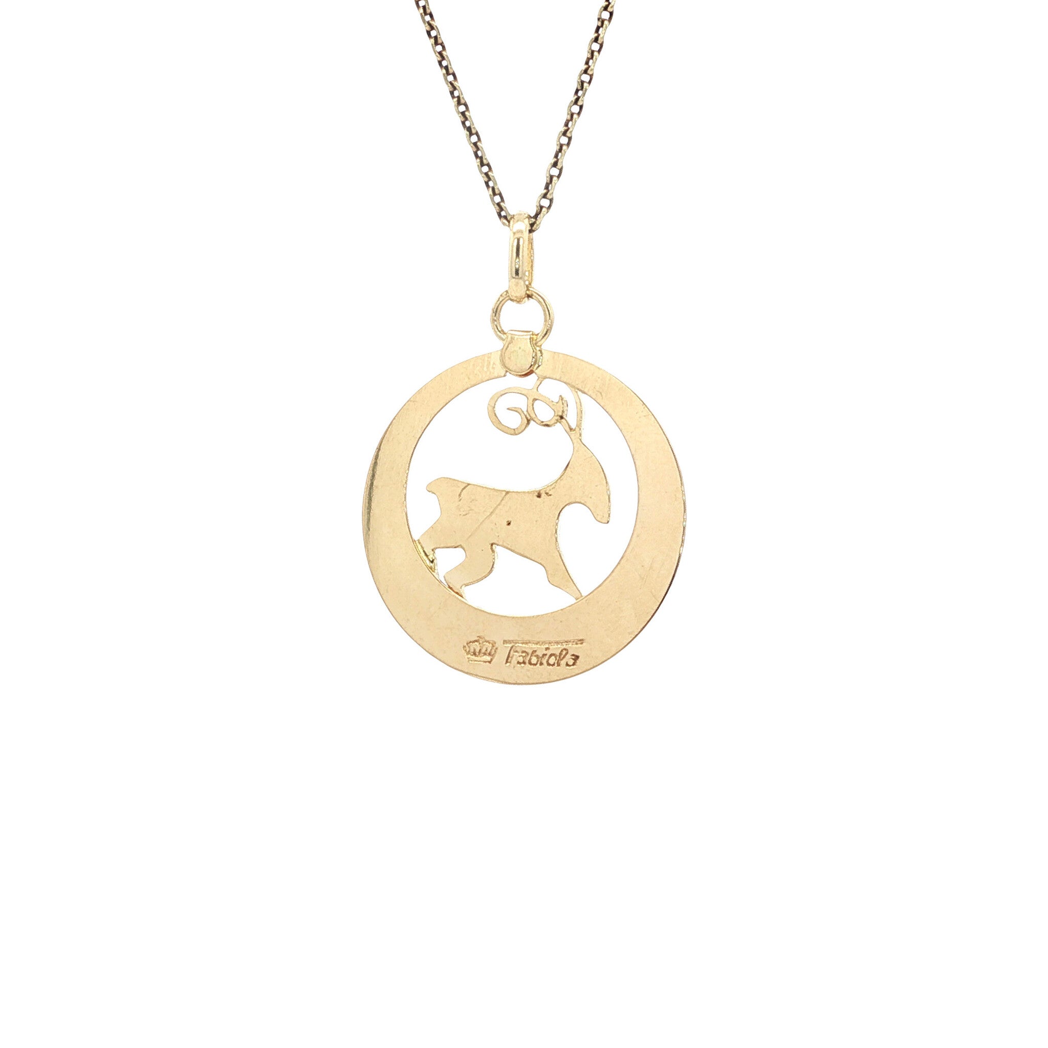 Gold Capricorn pendant 14 karat