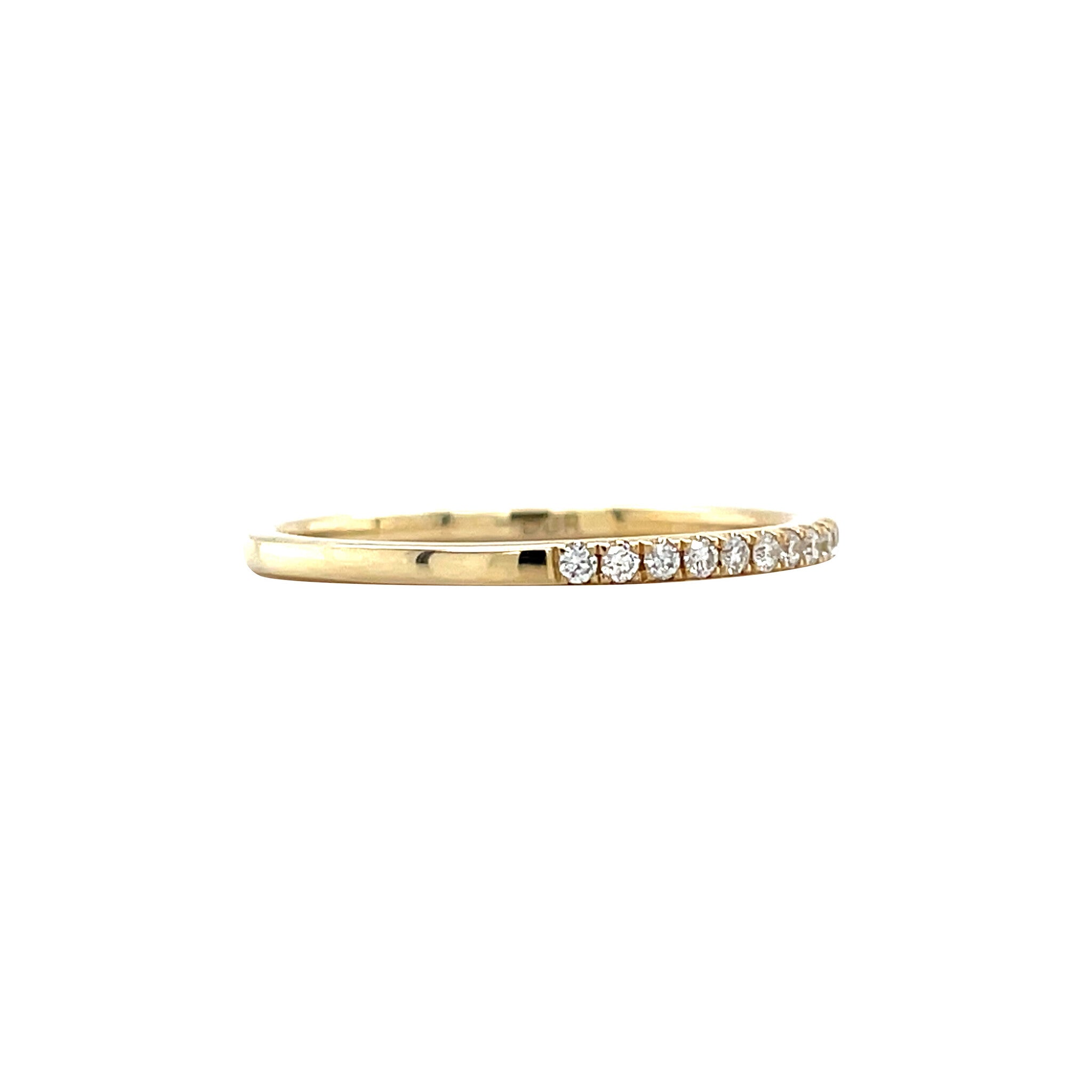 Gold row ring with diamond 14 kt