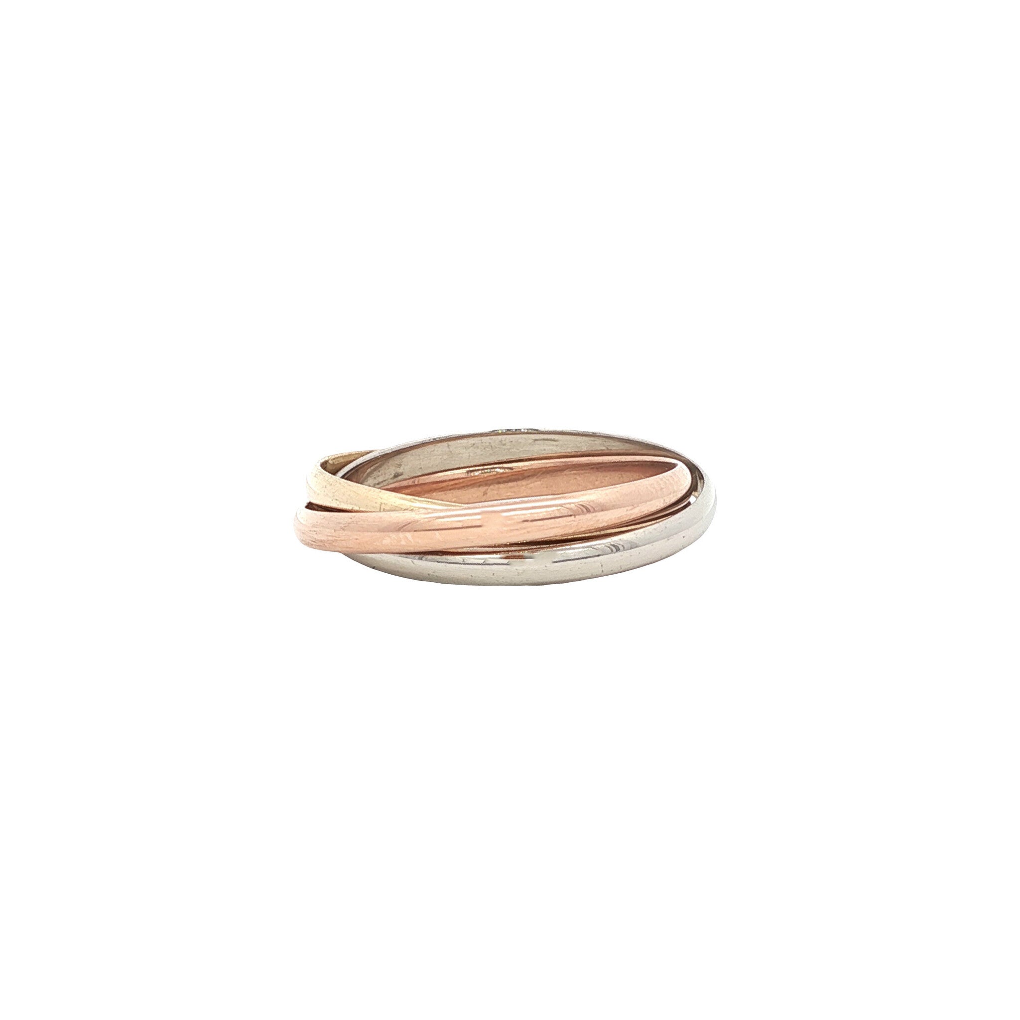 Tricolour gold trinity ring 18 karat