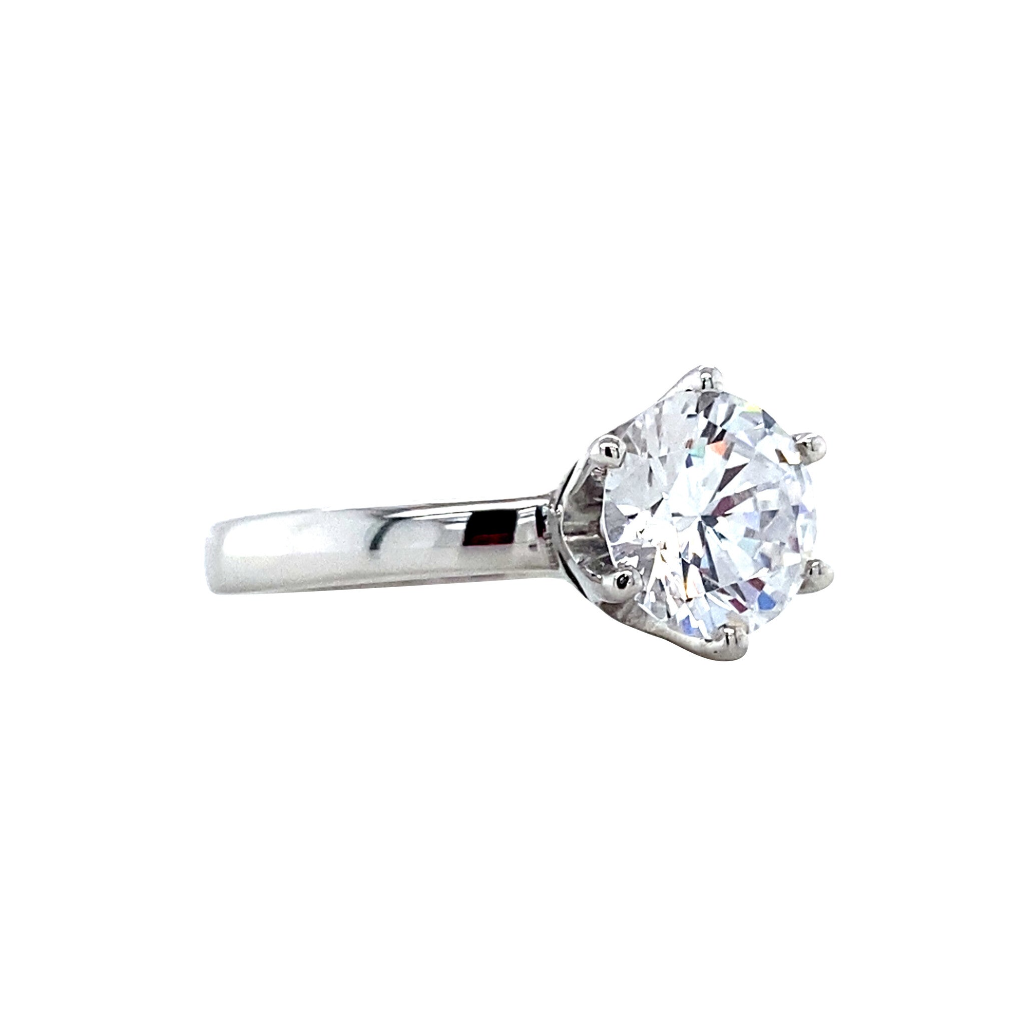 White gold solitaire ring with zirconia 14 karat