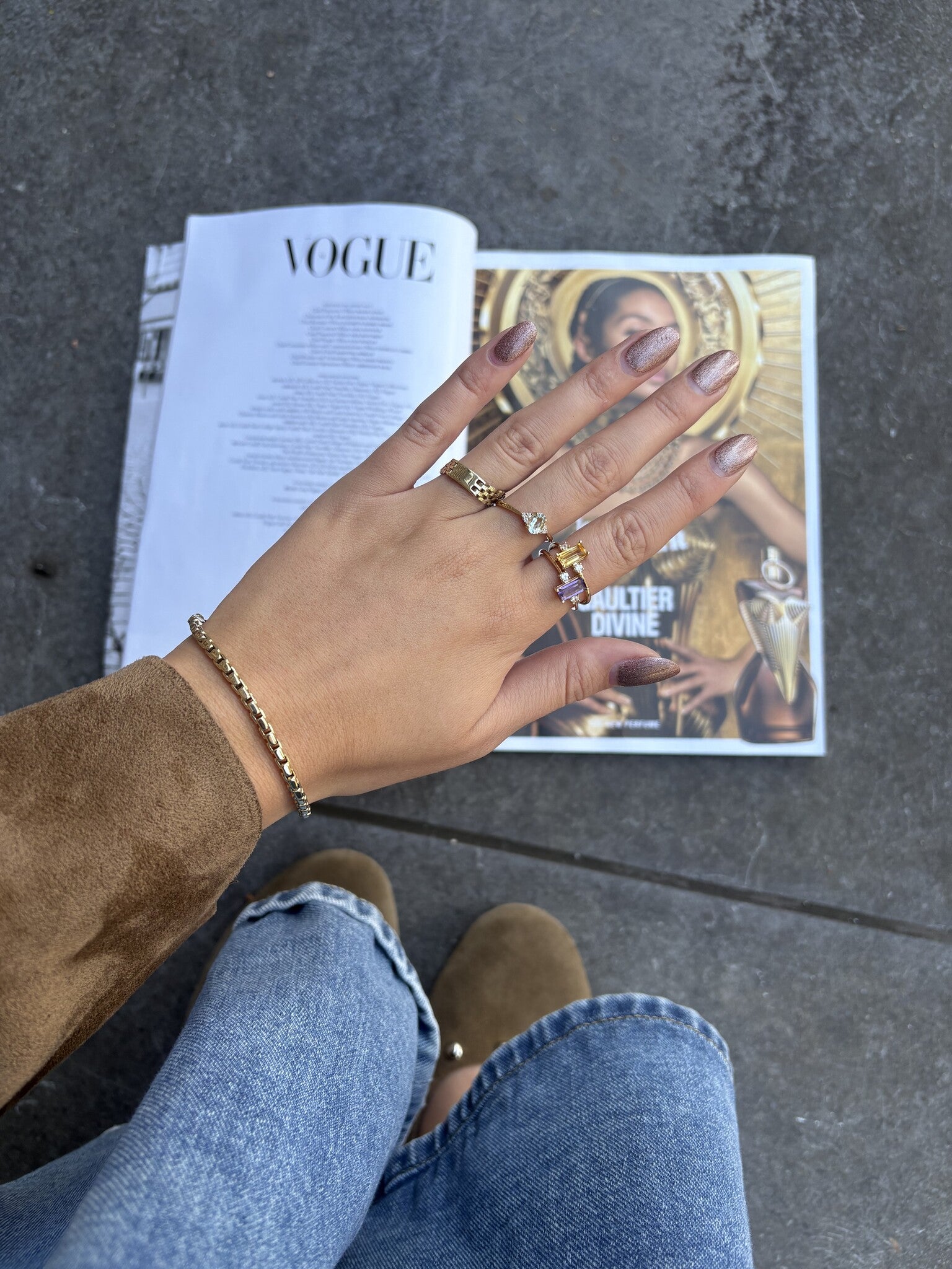 Gold ring with amethyst and diamond 14 karat* new