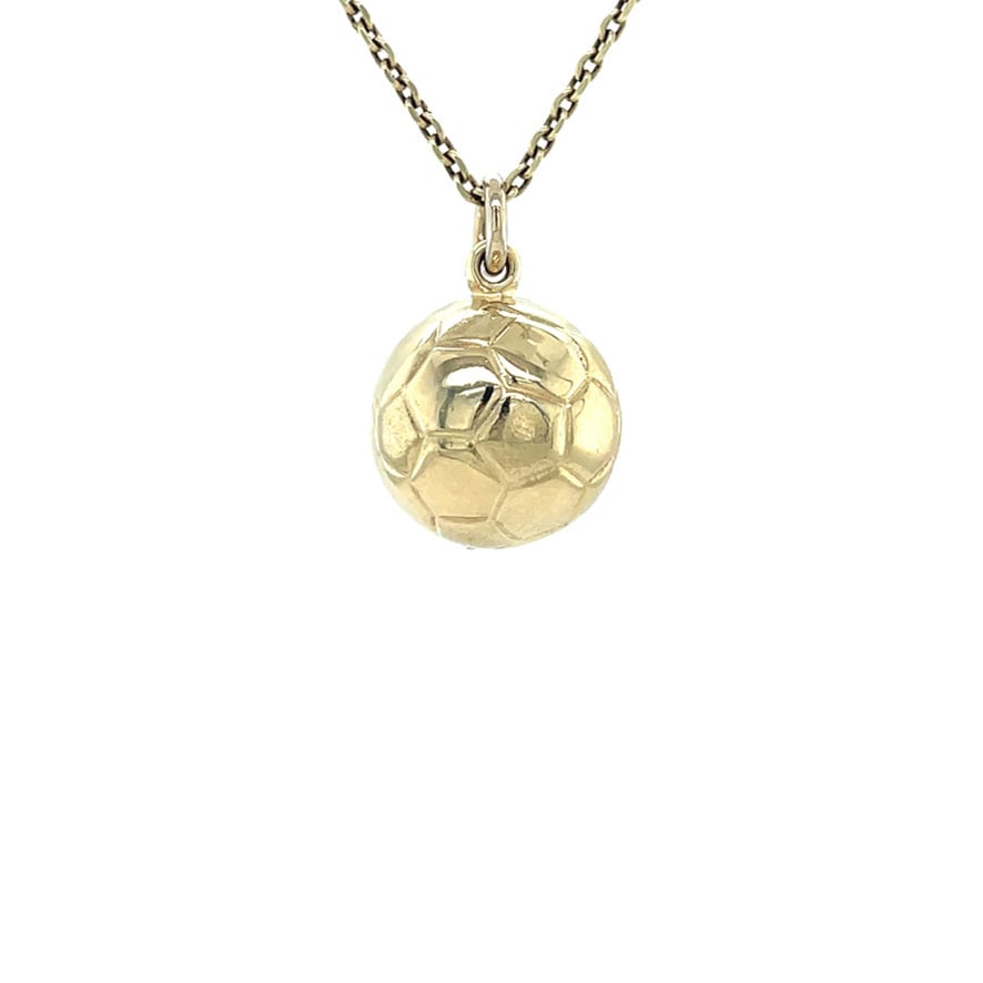 Gold football pendant 14 karat