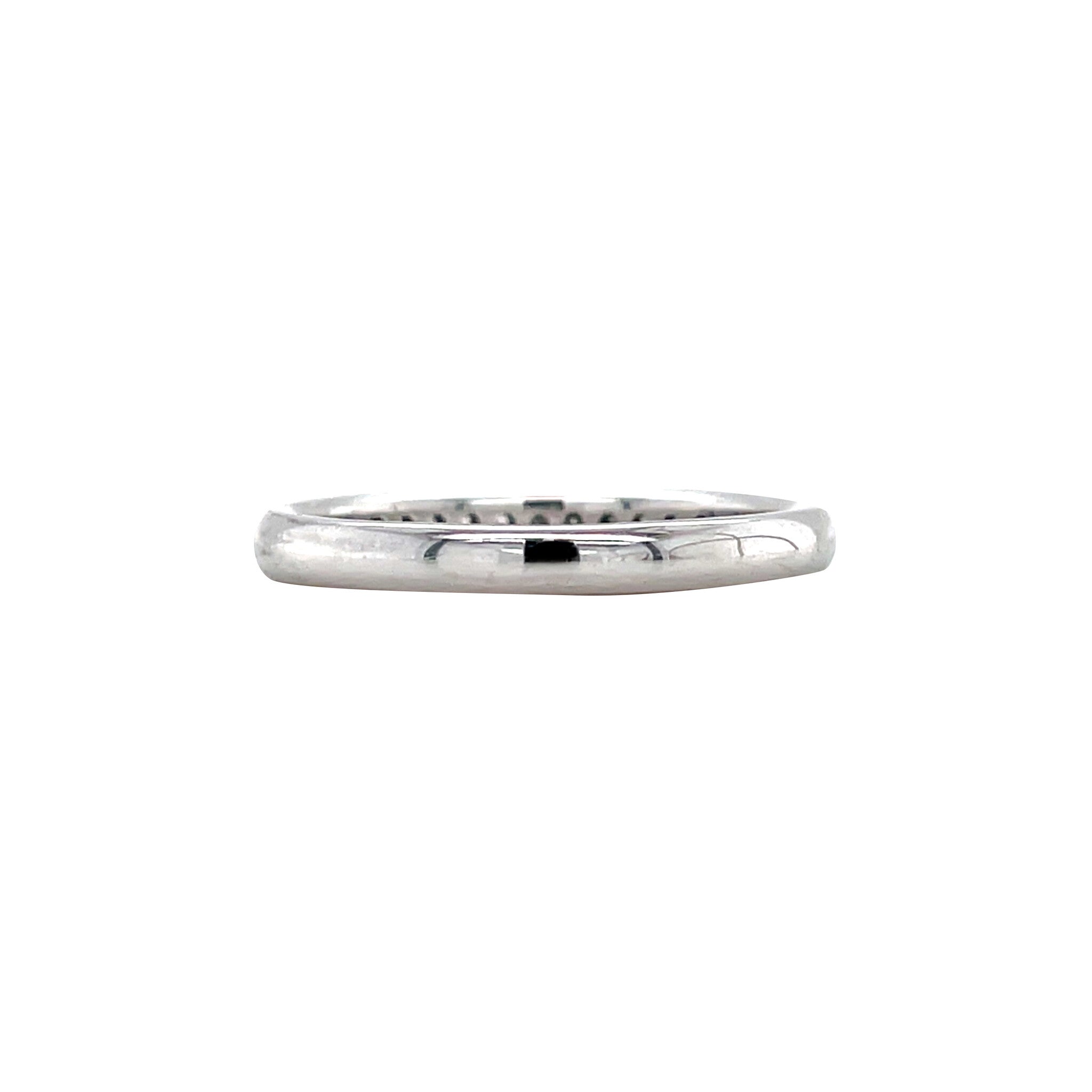 White gold rail ring with diamond 14 kt
