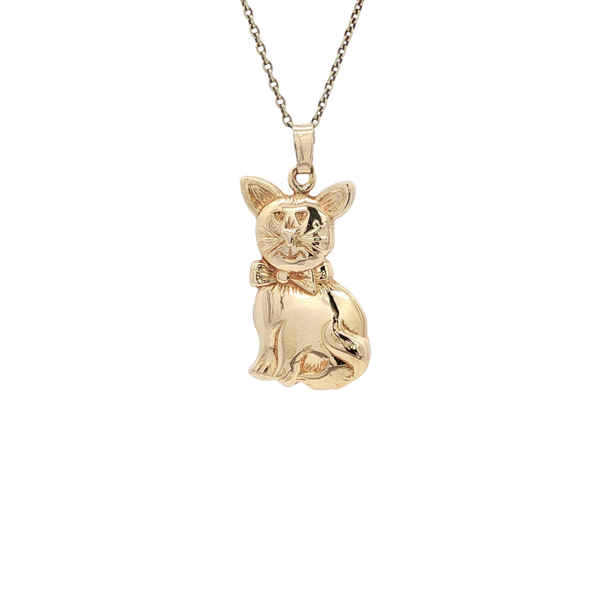 Golden cat pendant 14 karat