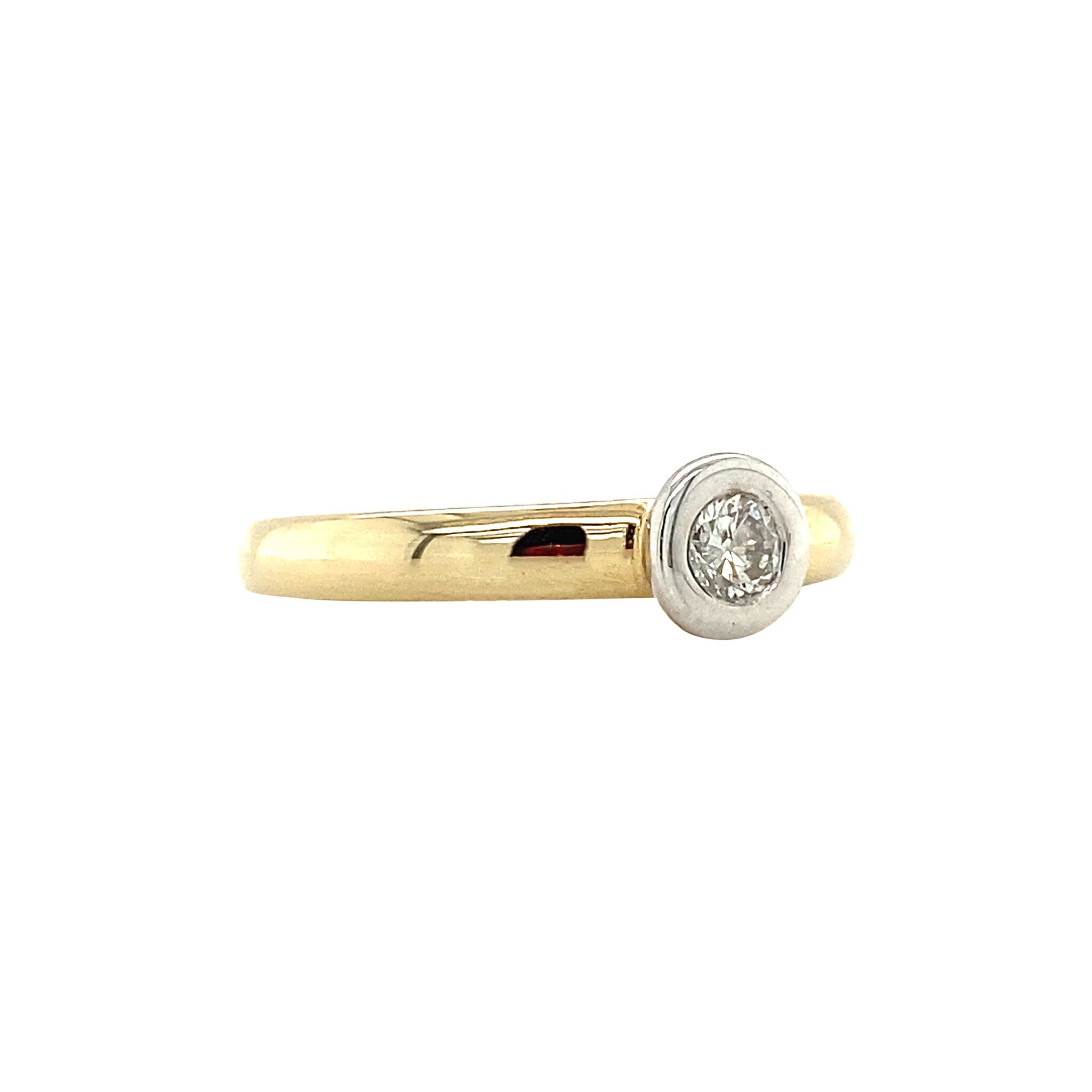 Gold solitaire ring with diamond 14 kt* new