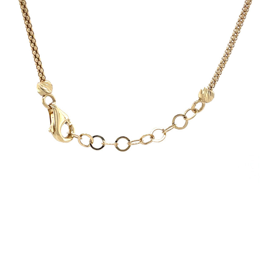 Tricolour gold necklace 58.5 cm 14 karat