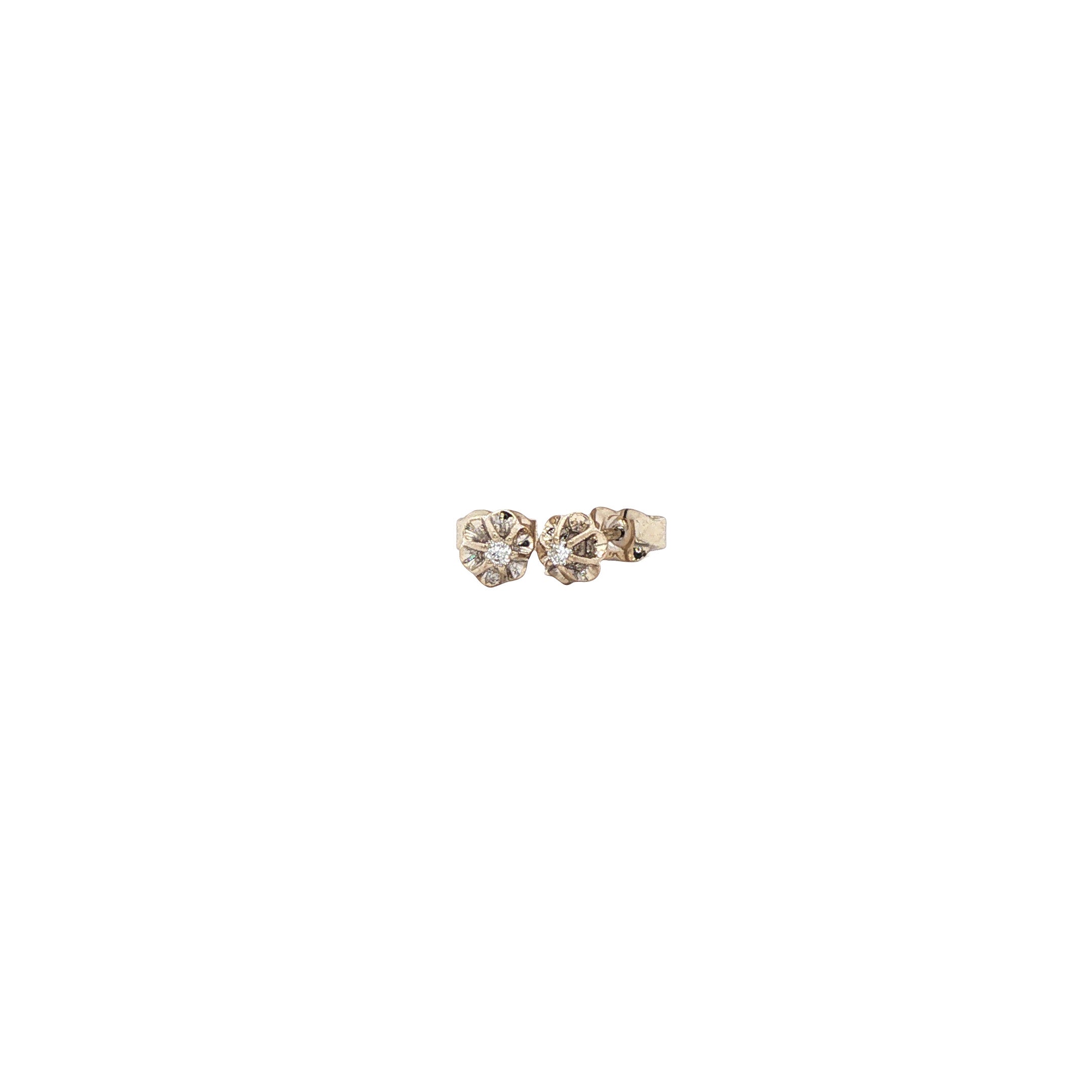 Witgouden solitair oorstekers diamant 14 karaat