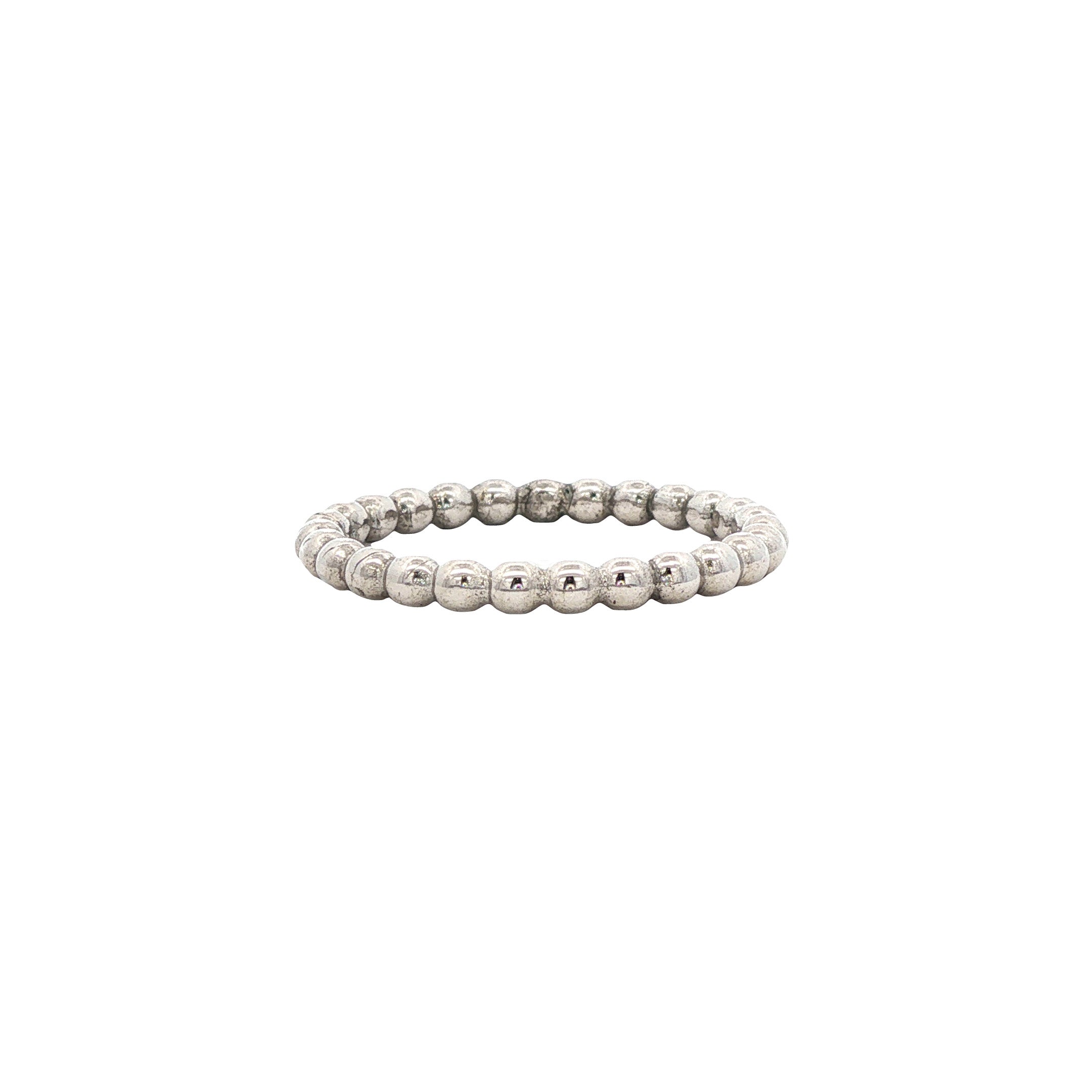 Witgouden bolletjes ring 14 karaat