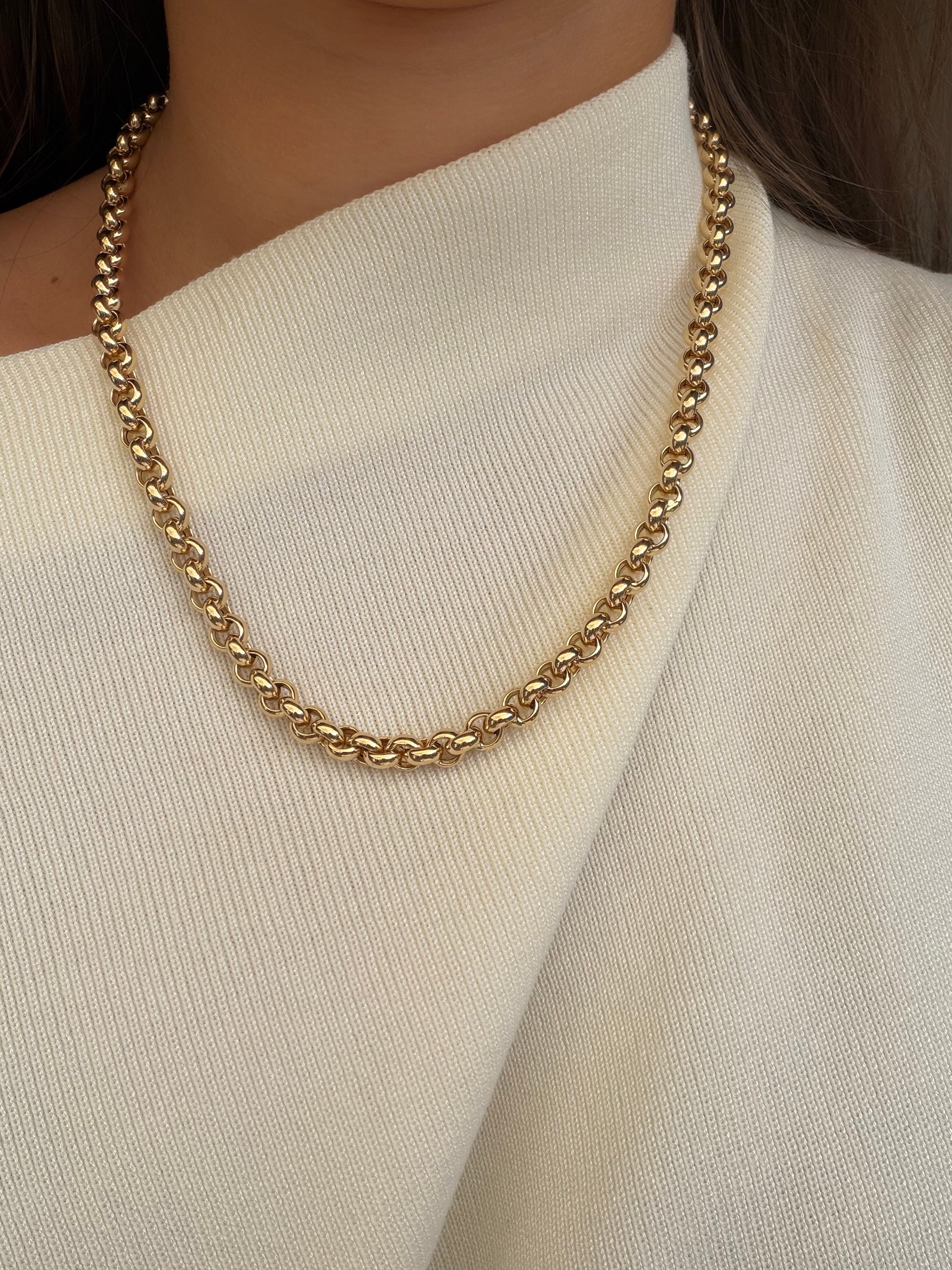 Gouden jasseron collier 50 cm 14 karaat