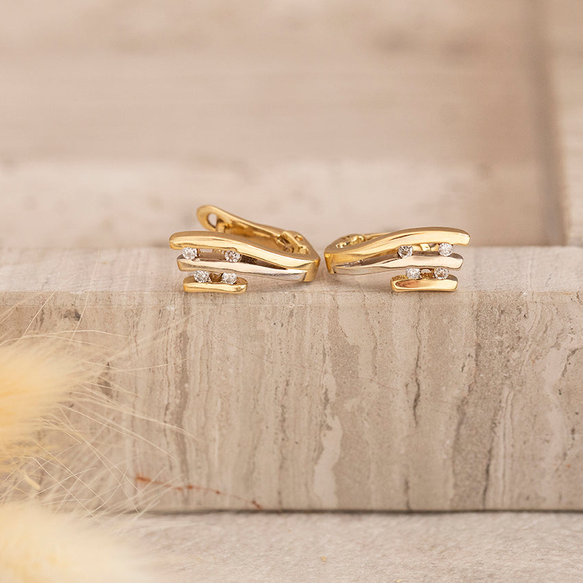 Gouden oorsieraden diamant 18 karaat