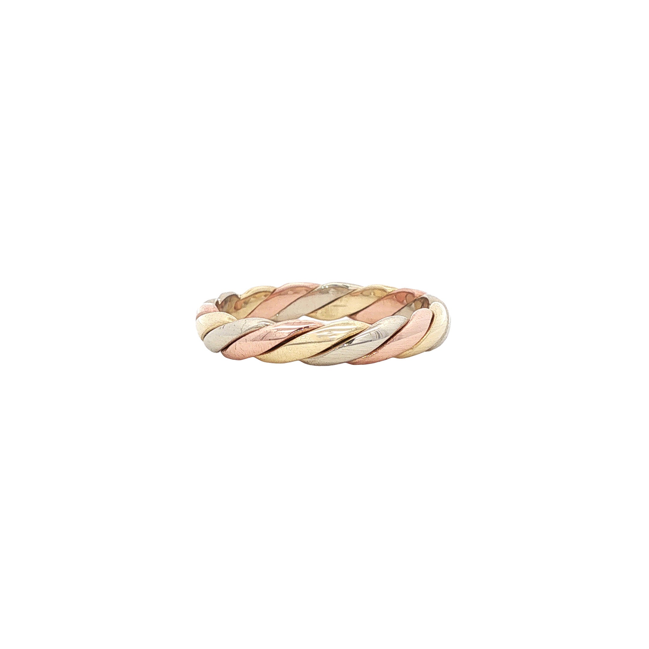Tricolour gouden ring 14 karaat