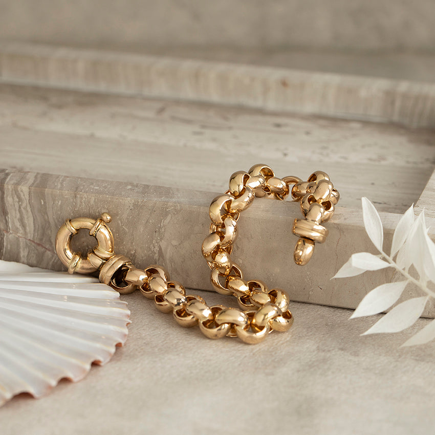 Gouden jasseron armband 19 cm 14 karaat