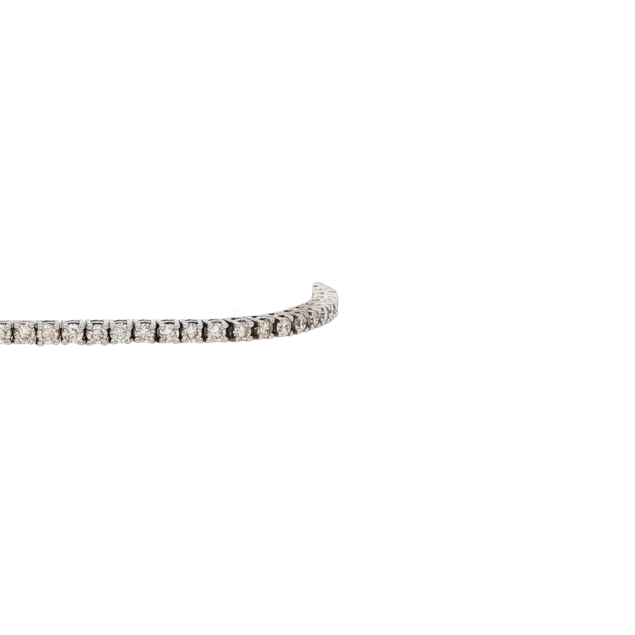 Witgouden tennisarmband met diamant 17.5 cm 18 karaat