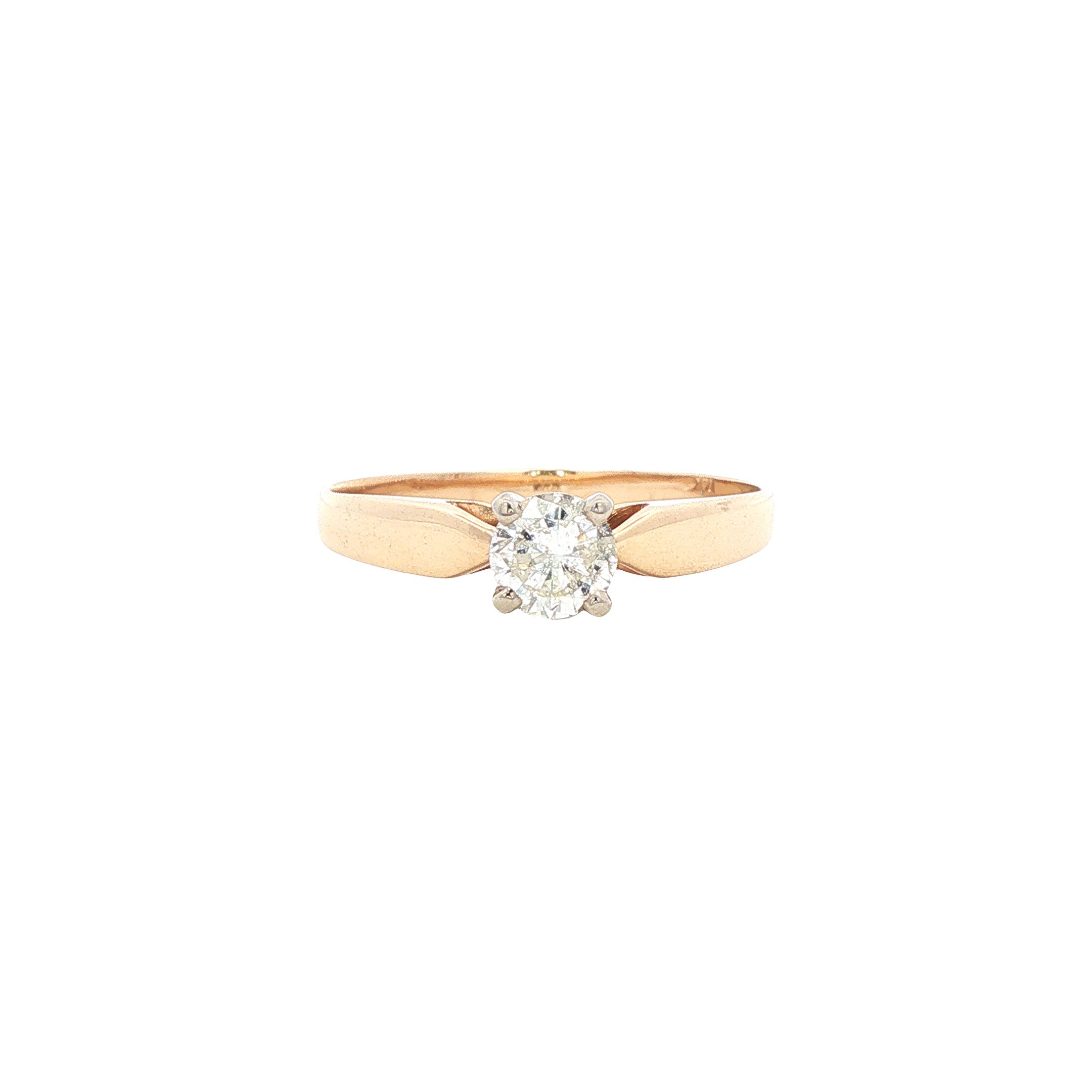 Gouden solitair ring met diamant 14 karaat