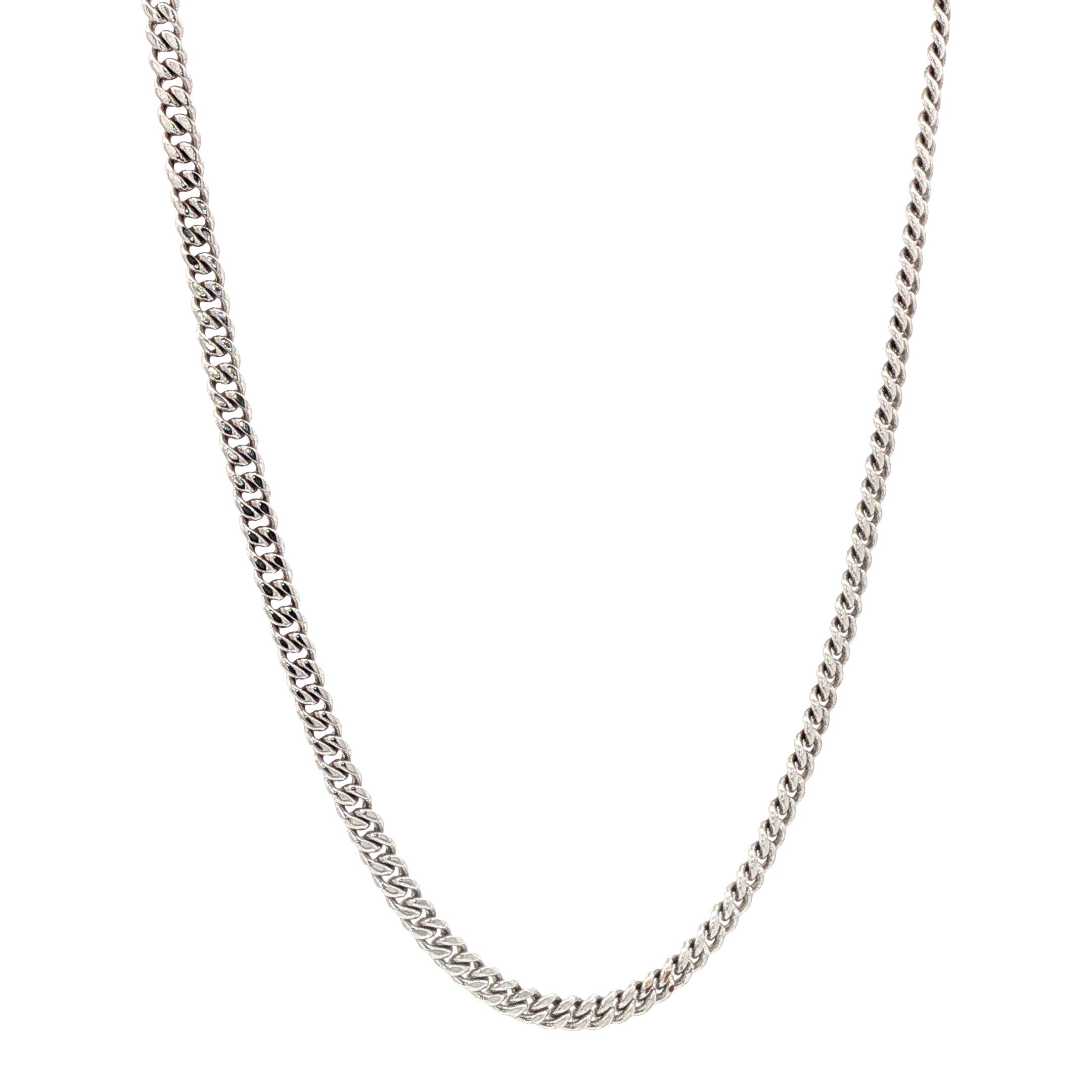 Witgouden gourmet collier 50 cm 14 karaat