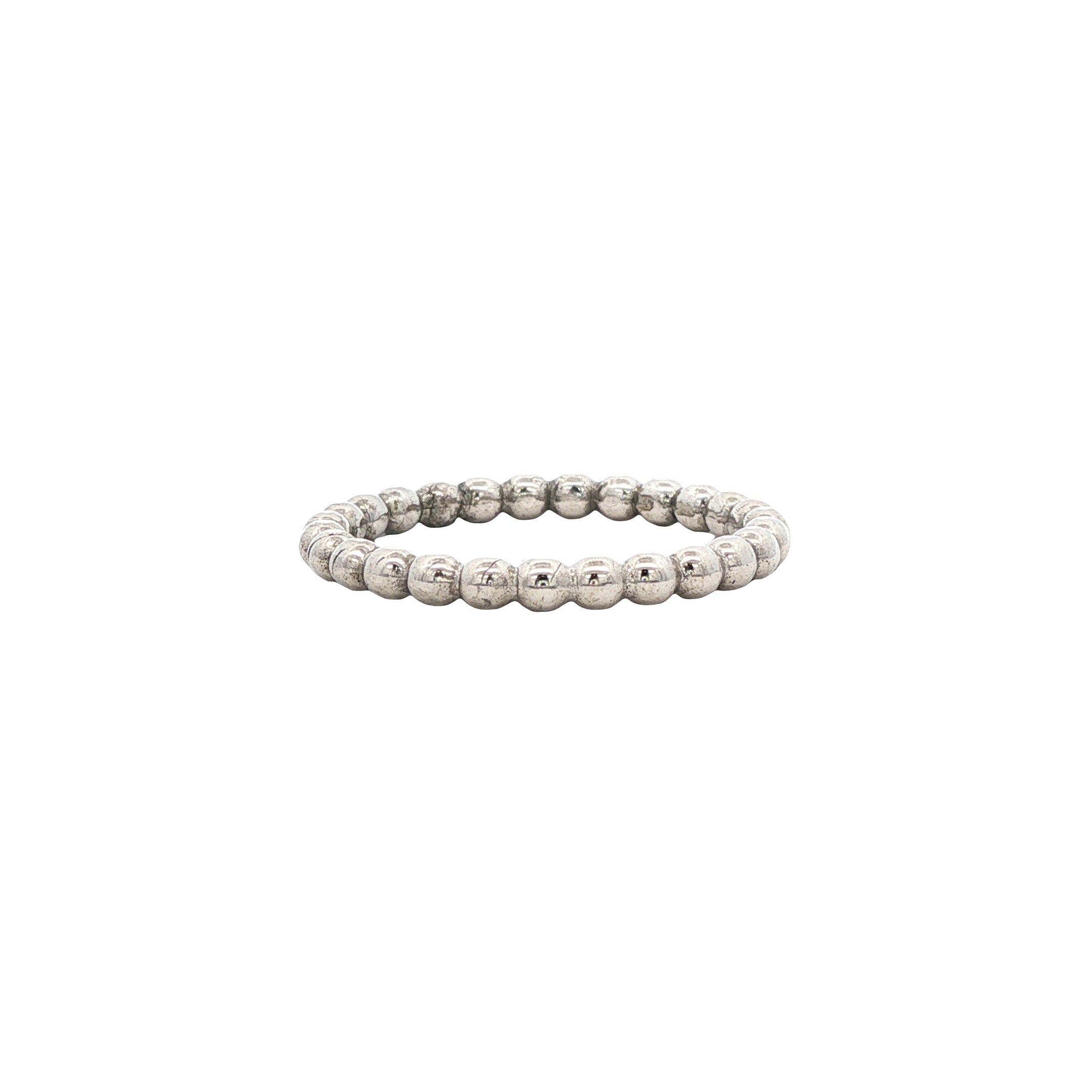 Witgouden bolletjes ring 14 karaat