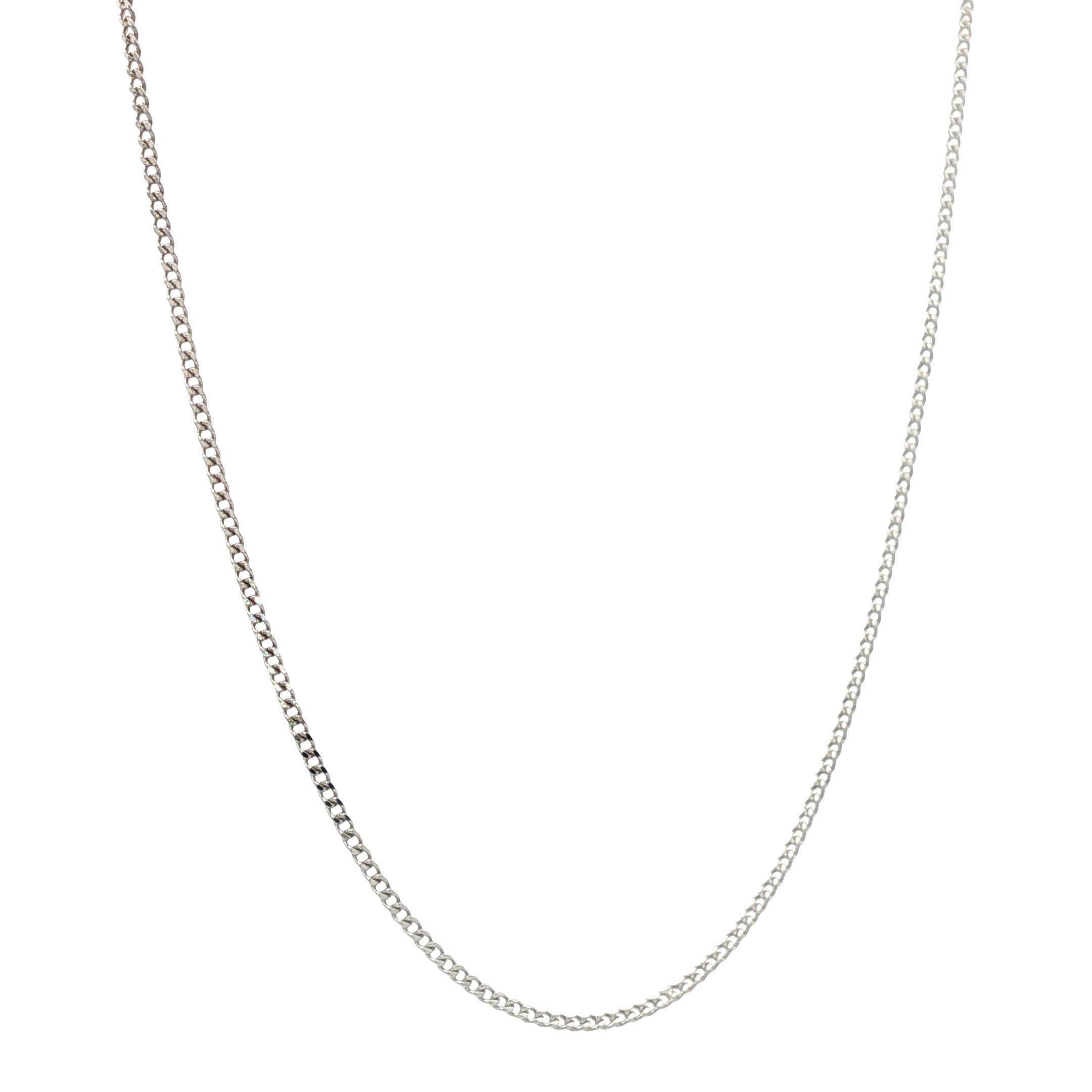 Witgouden lengtecollier gourmet 45 cm 14 karaat