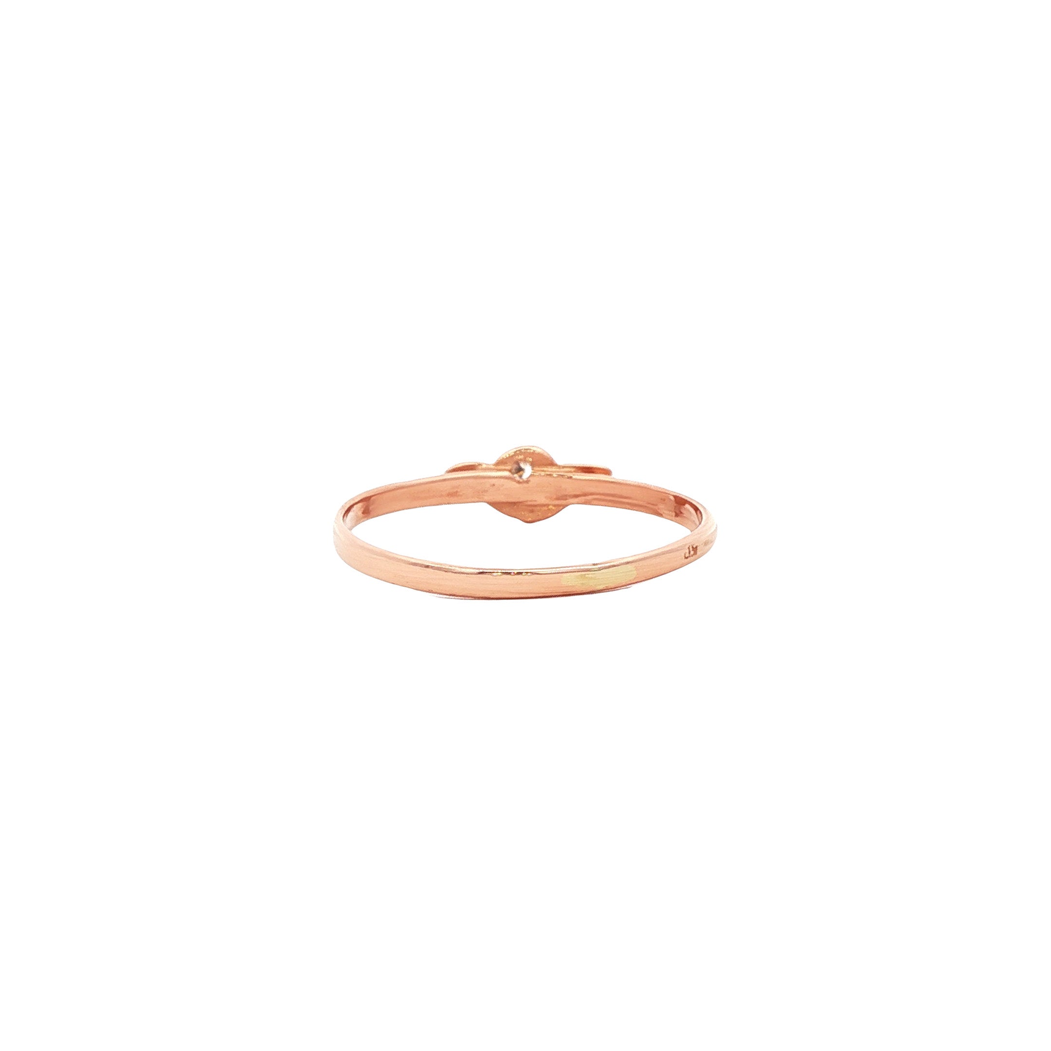 Rosegouden ring met zirkonia 14 karaat